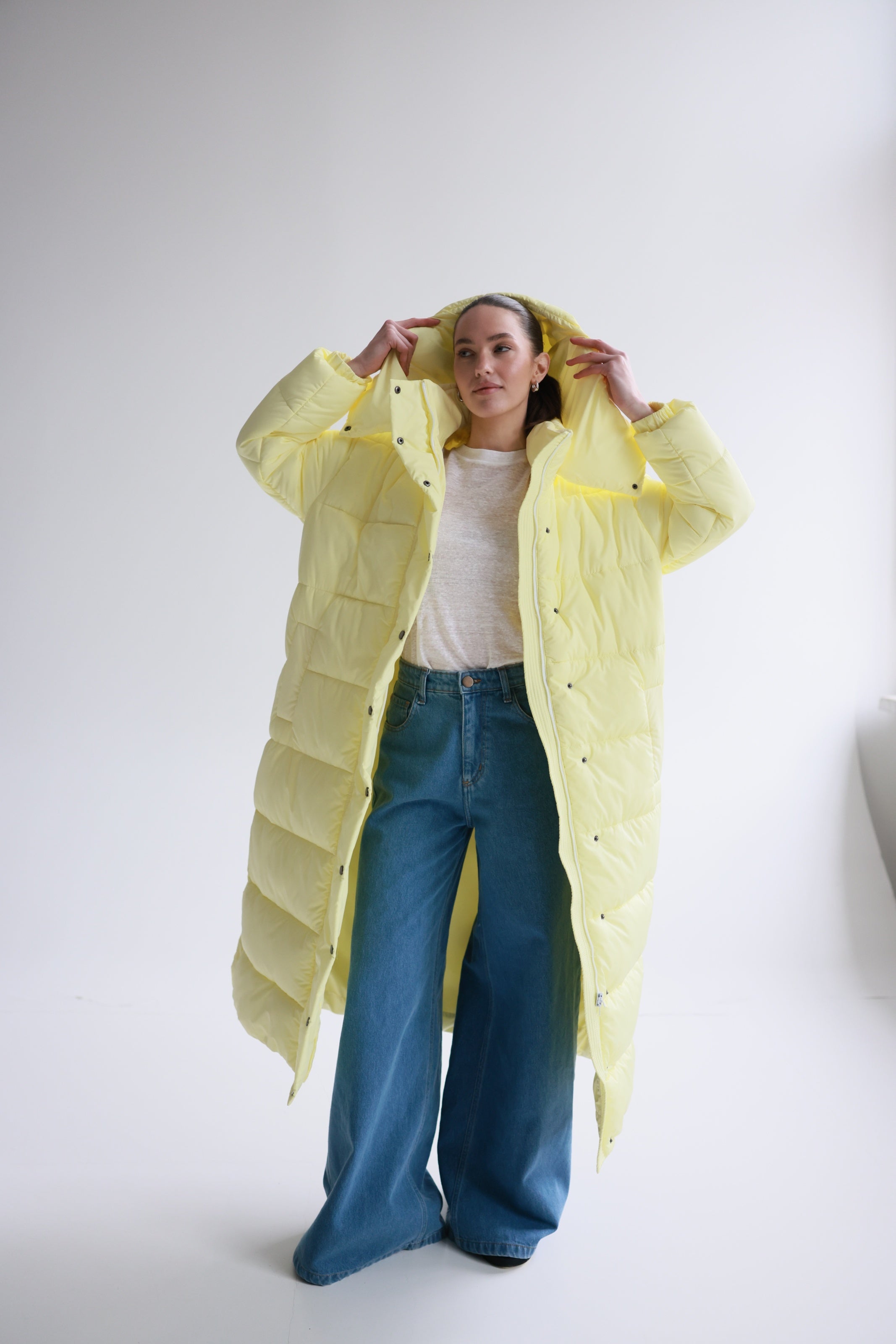 Oversized Maxi Puffer Jacket Yellow