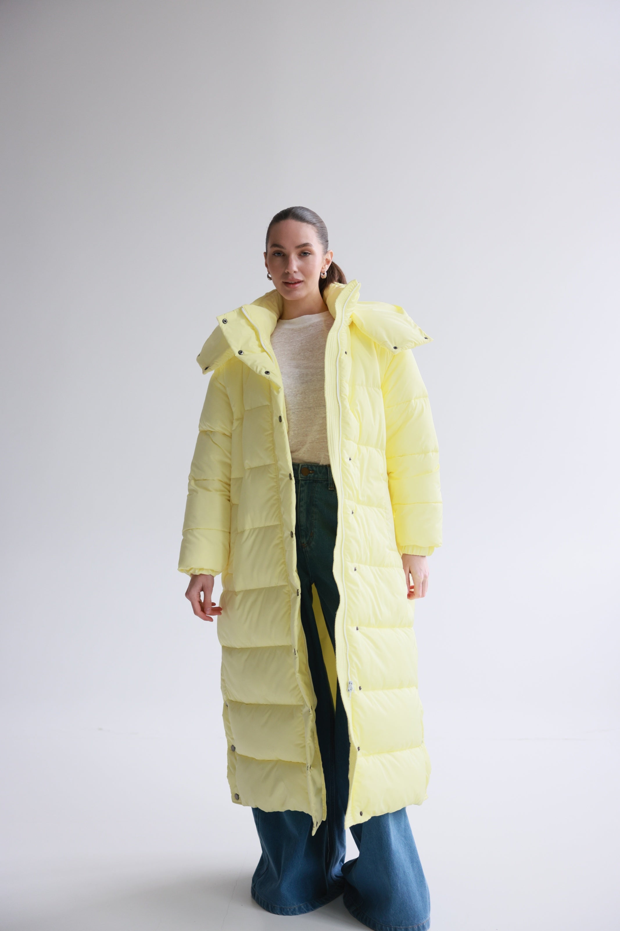 Oversized Maxi Puffer Jacket Yellow