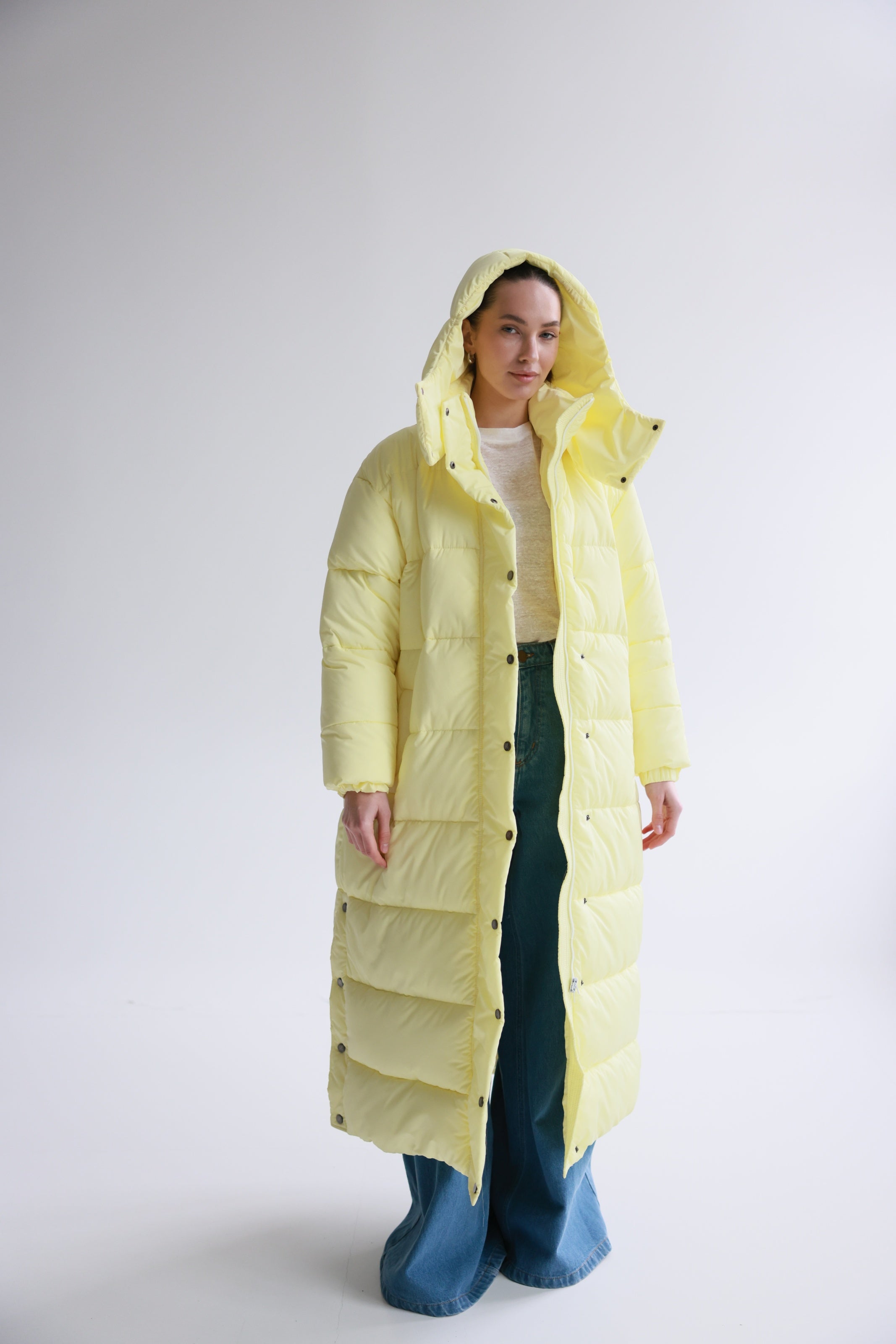 Oversized Maxi Puffer Jacket Yellow