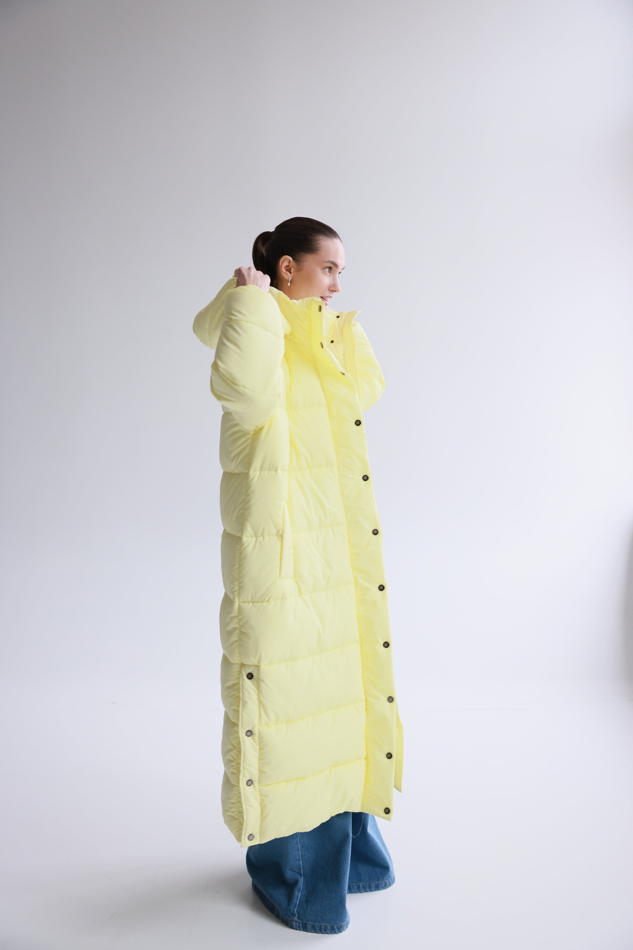 Oversized Maxi Puffer Jacket Yellow