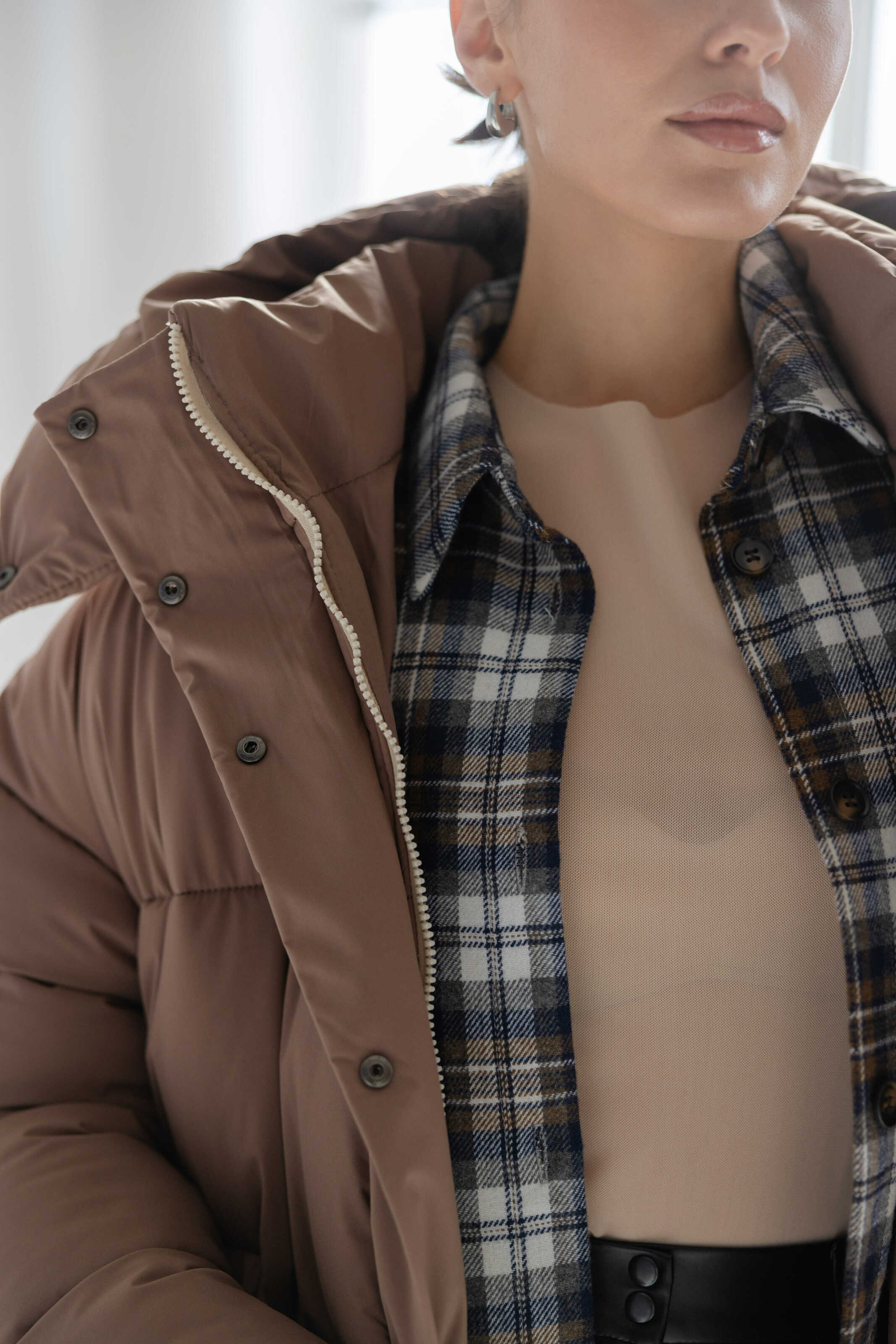 Long Oversized Puffer Jacket Mocha
