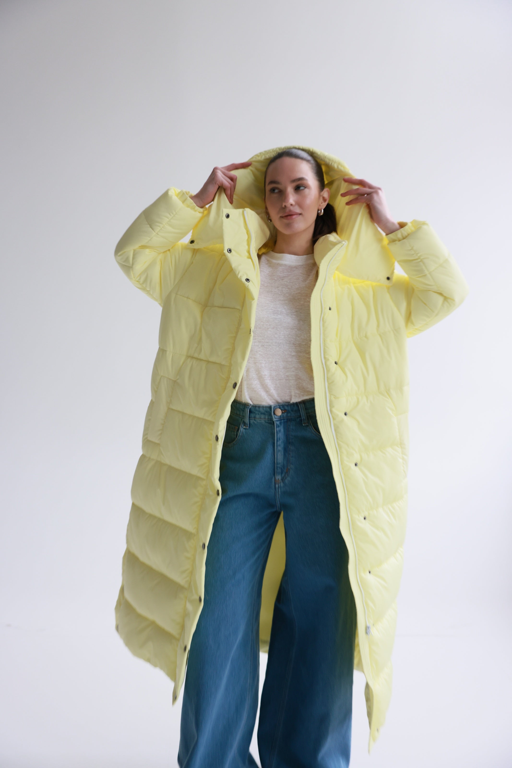 Oversized Maxi Puffer Jacket Yellow