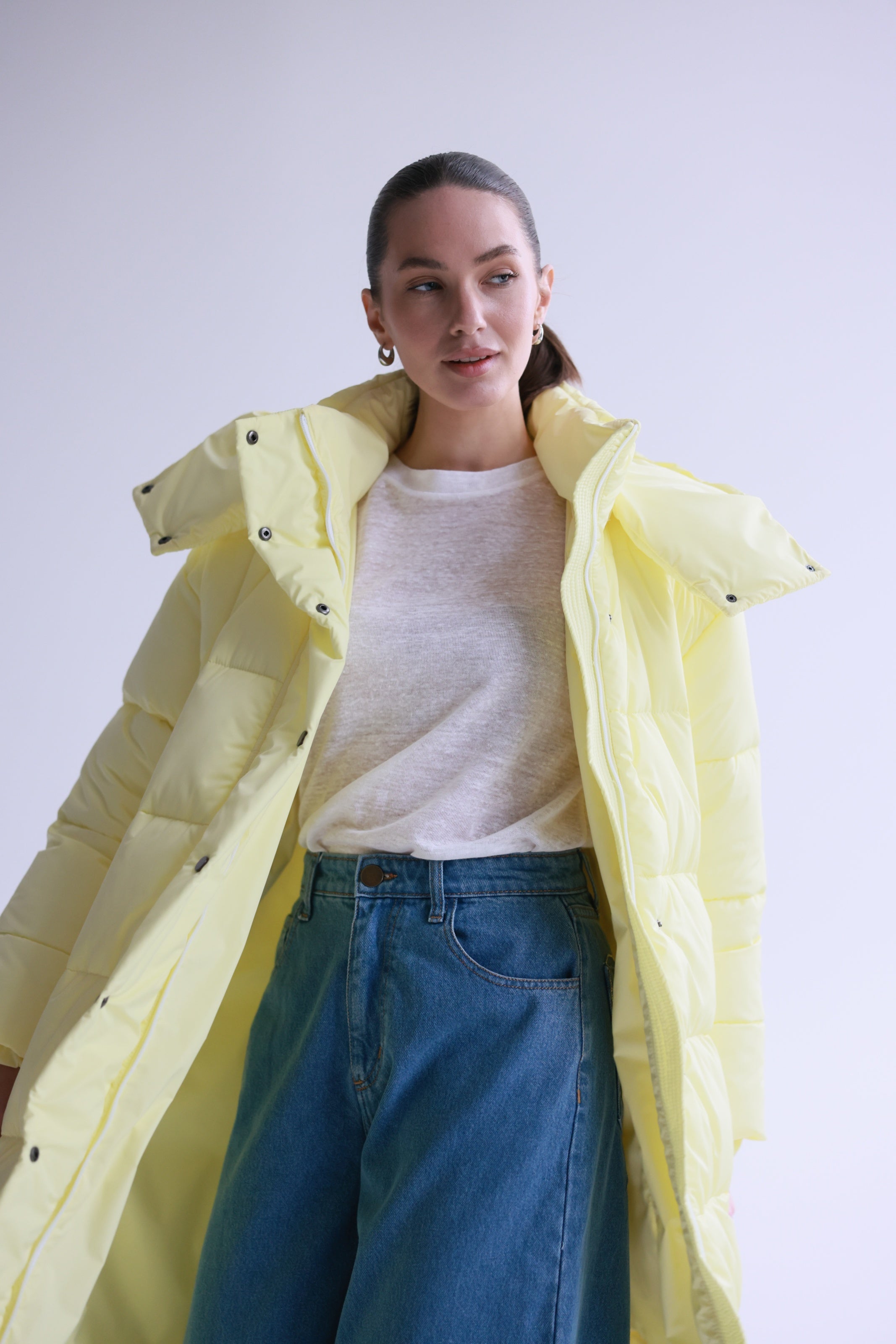 Oversized Maxi Puffer Jacket Yellow