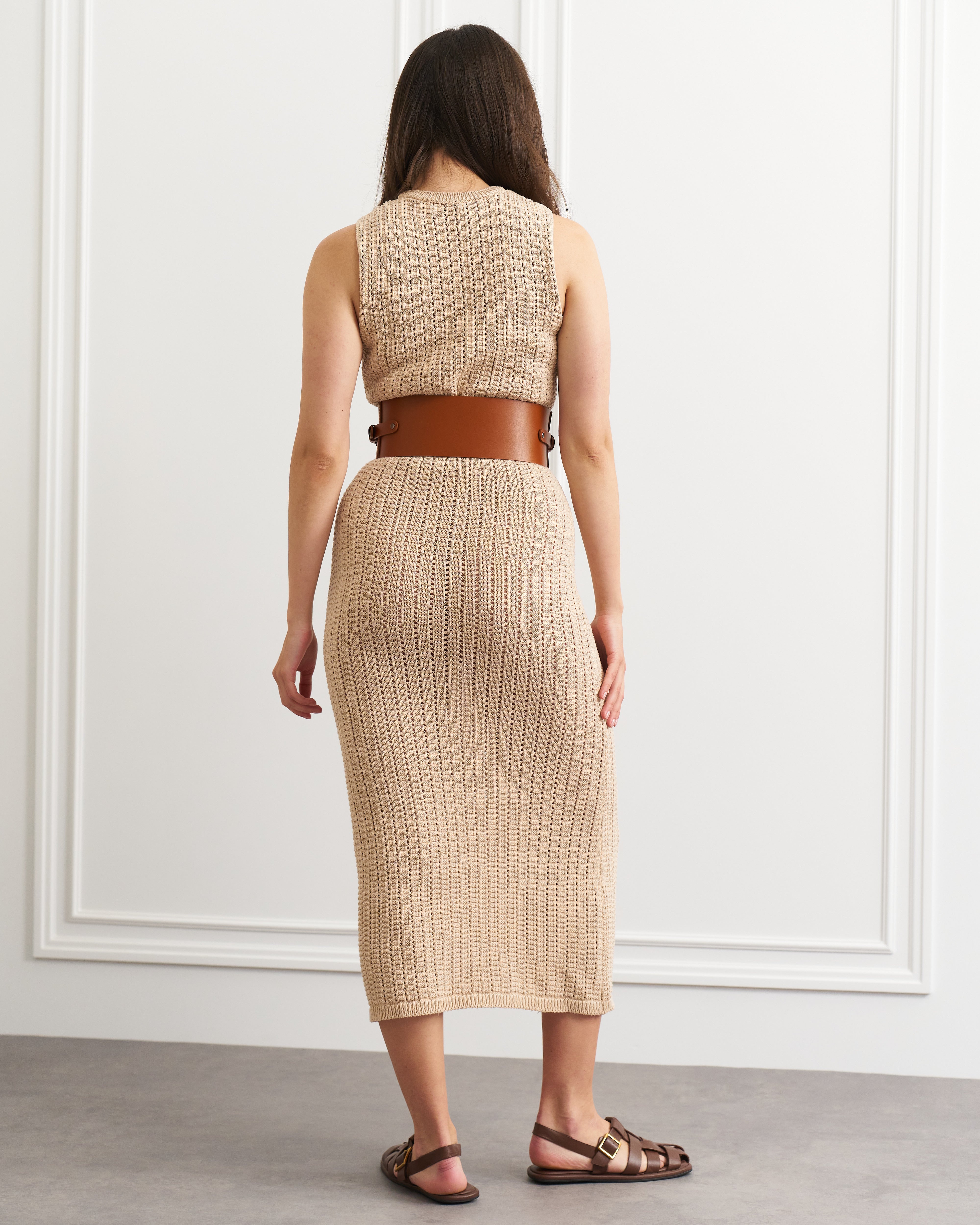 Wide asymmetrical leather belt TRISHA - UFS.store.ua