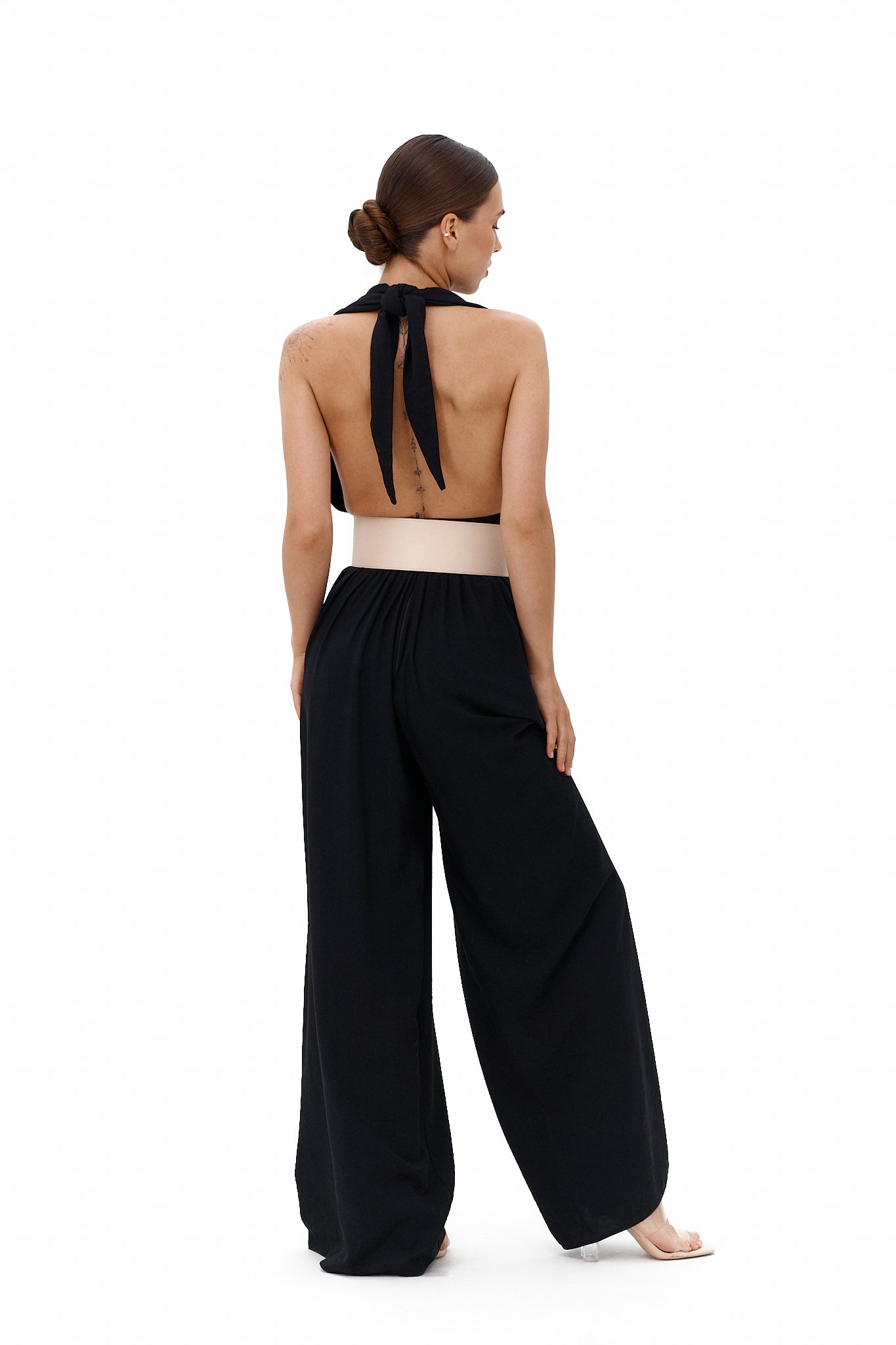 Wide leather belt JUN with double buckle - UFS.store.ua