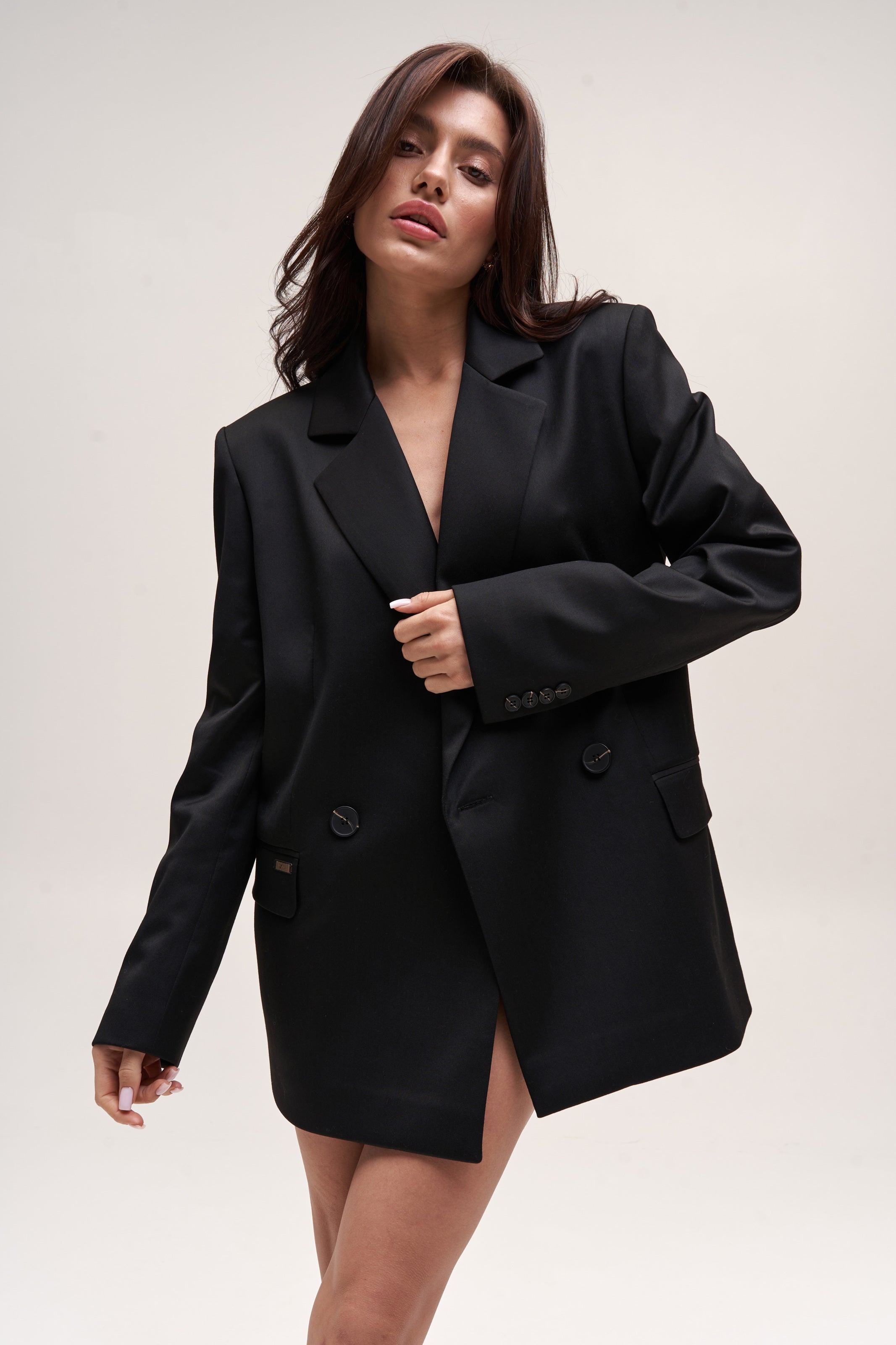 Black Blazer Suit Fabric Oversize