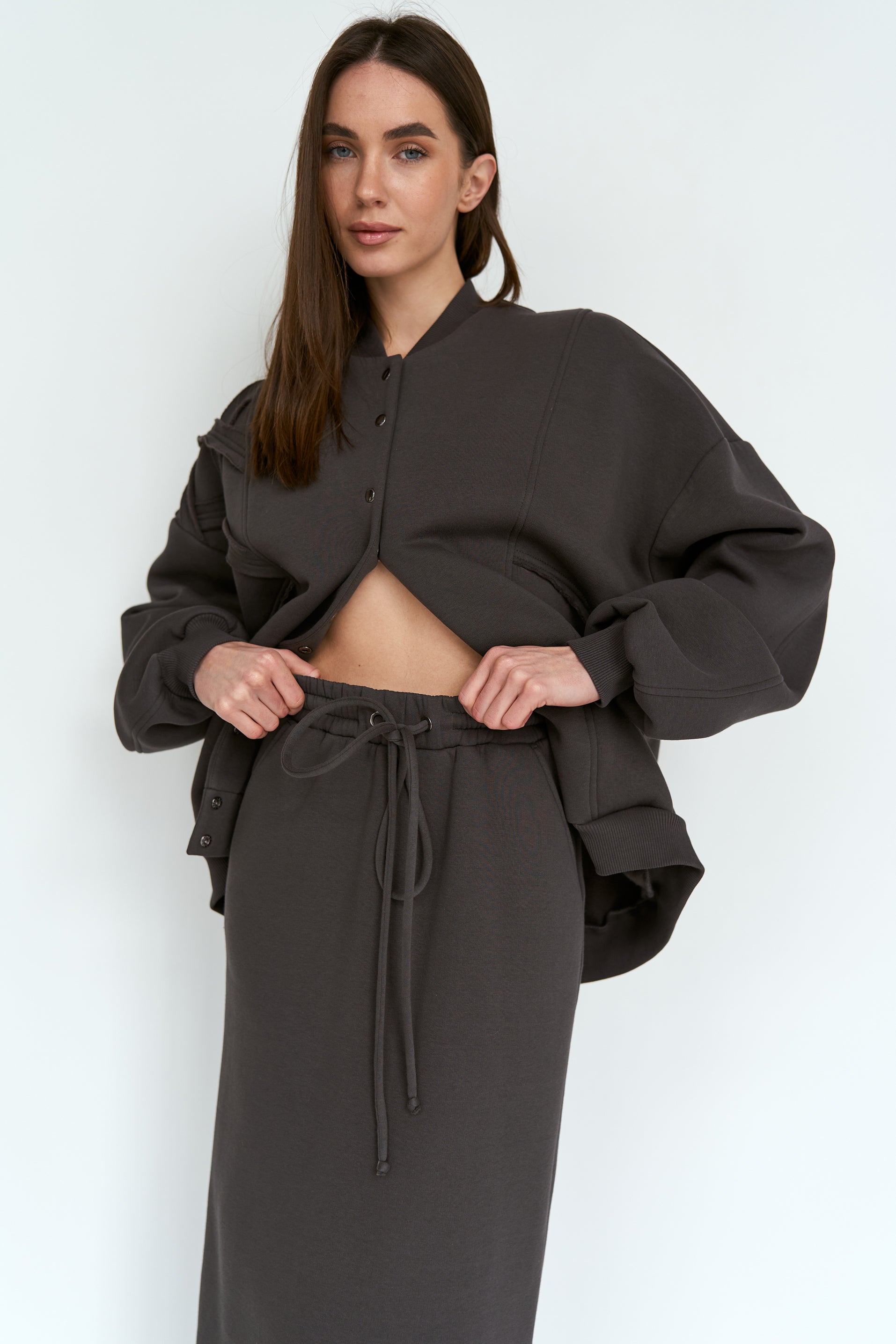 Graphite Bomber Knit U