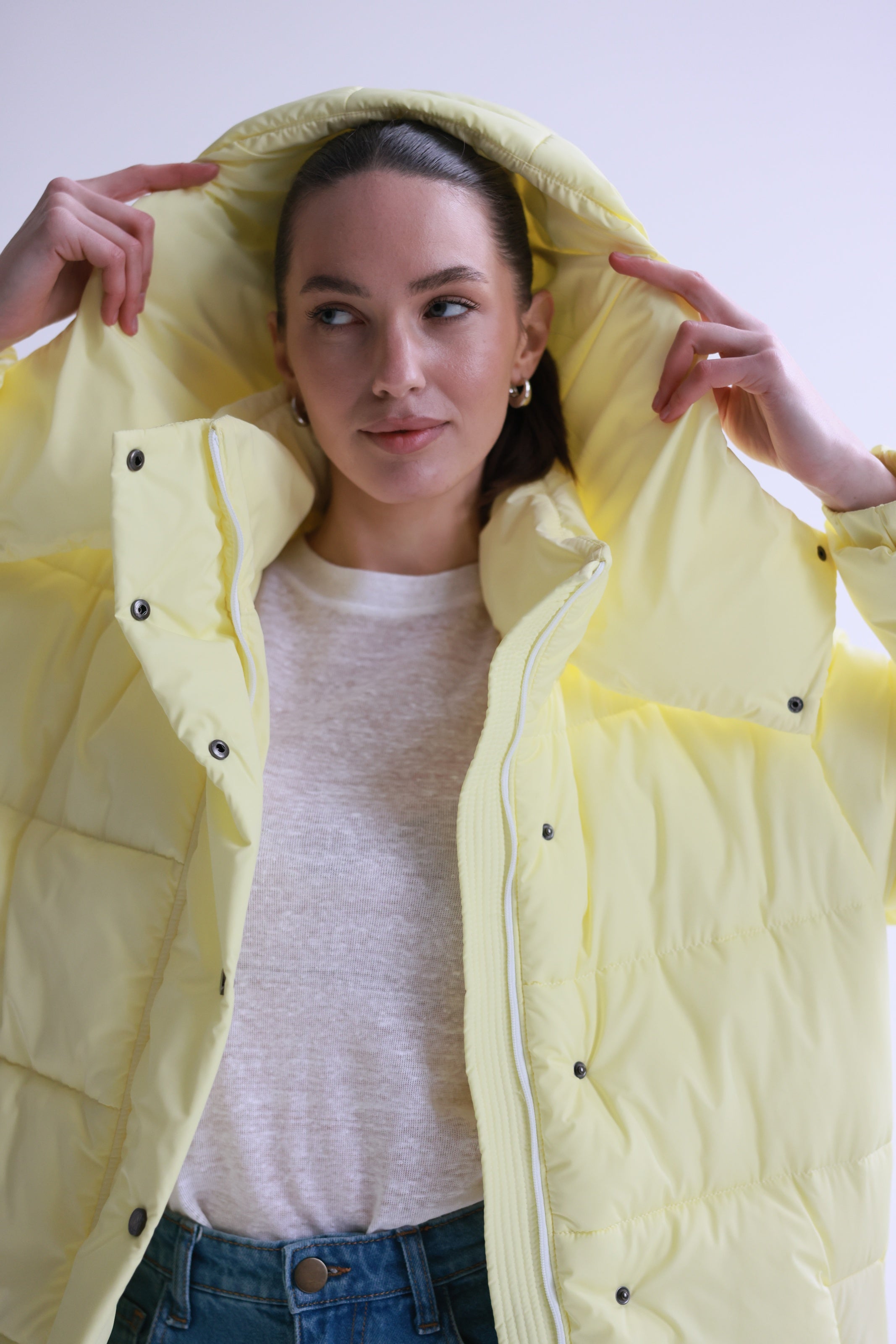 Oversized Maxi Puffer Jacket Yellow