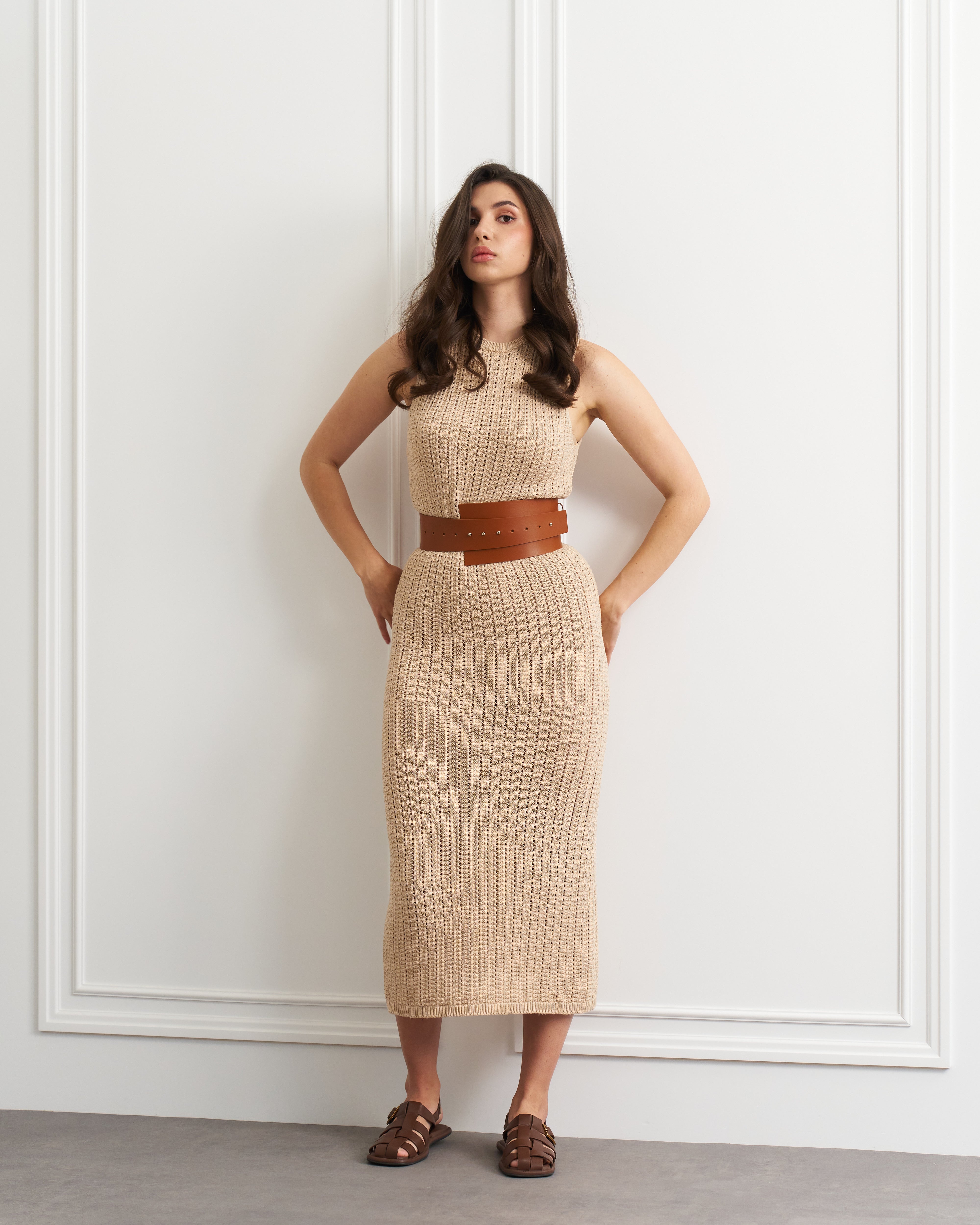 Wide leather belt THORA - UFS.store.ua
