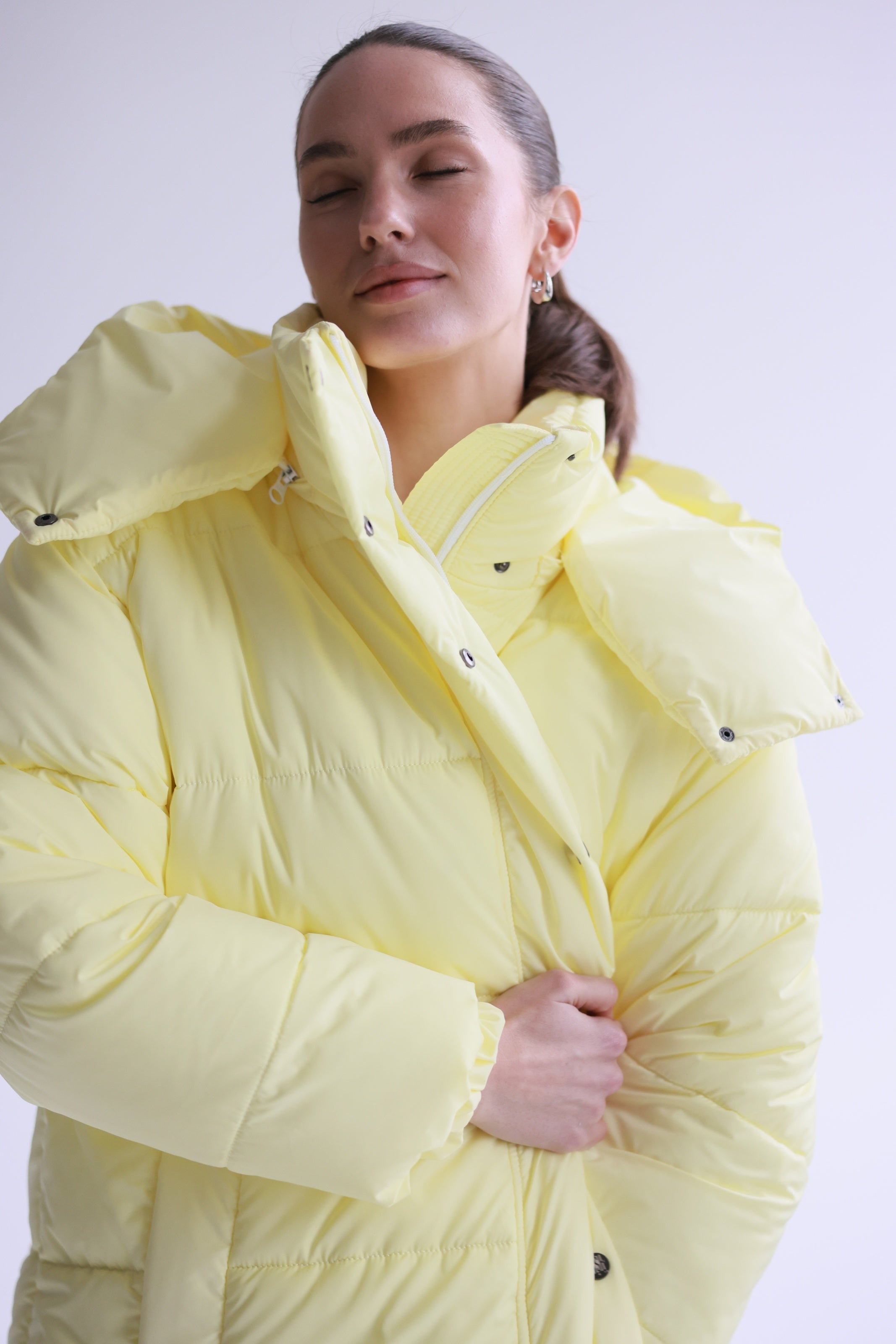 Oversized Maxi Puffer Jacket Yellow