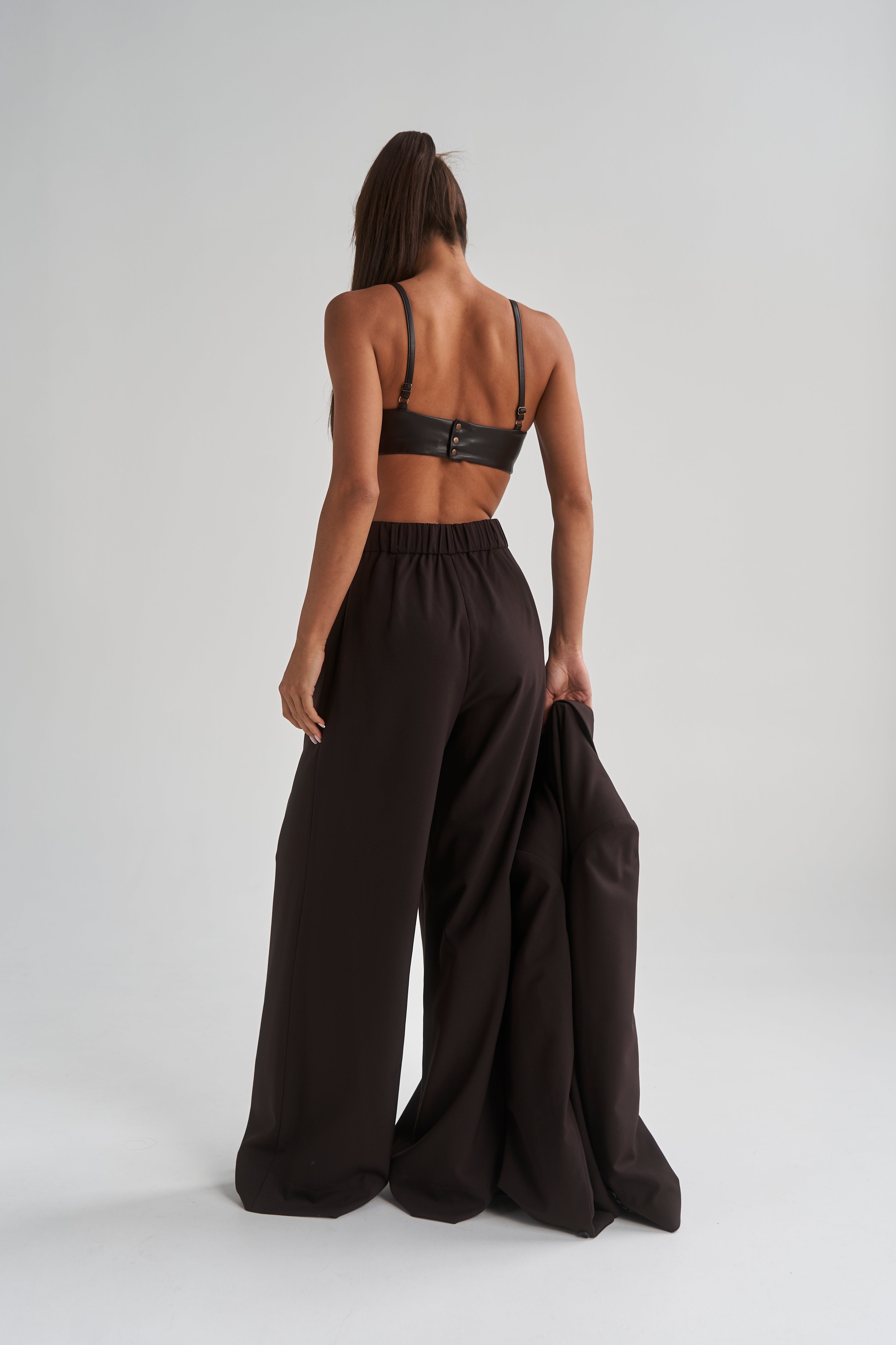 Брюки палаццо з костюмної тканини