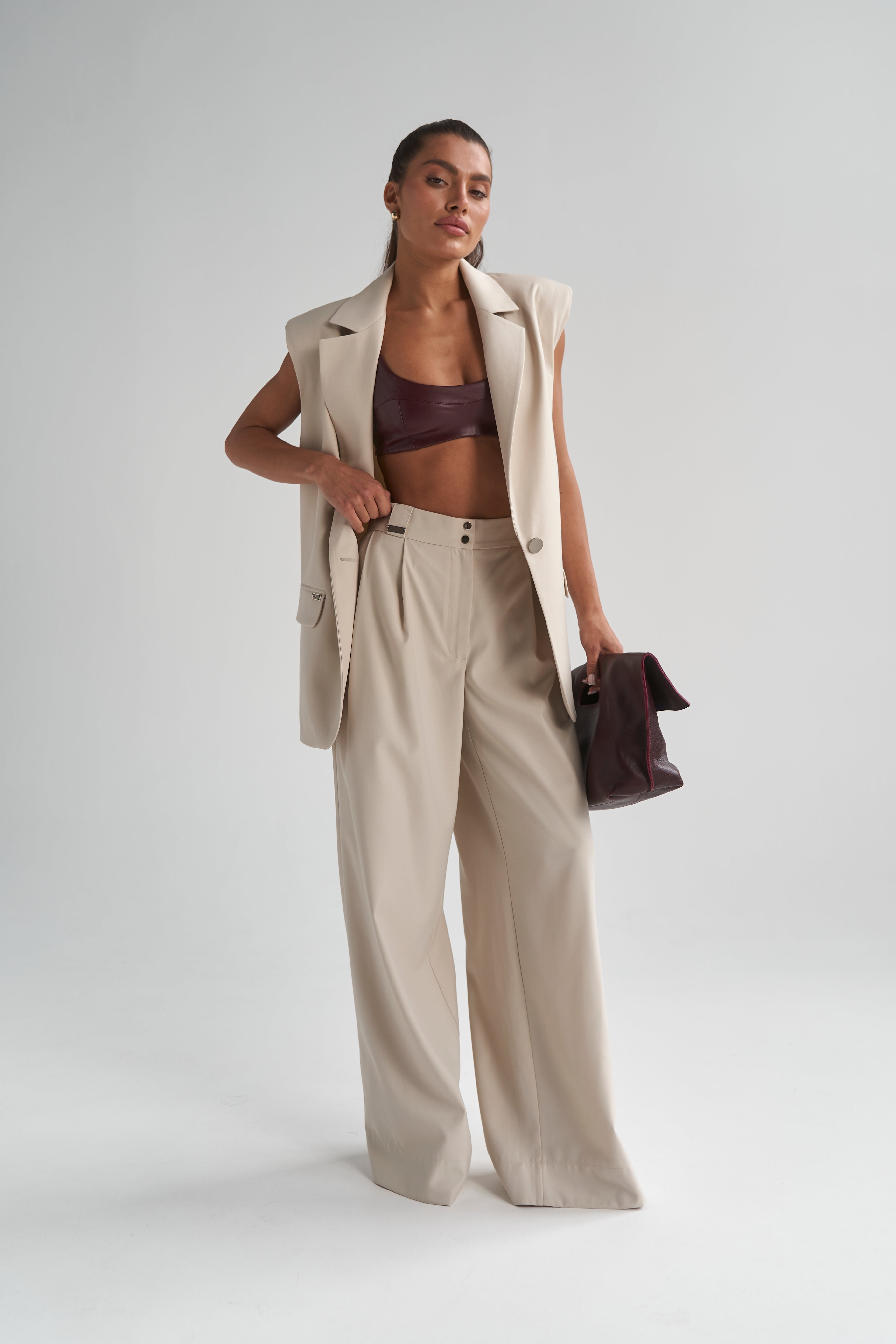 Брюки палаццо з костюмної тканини