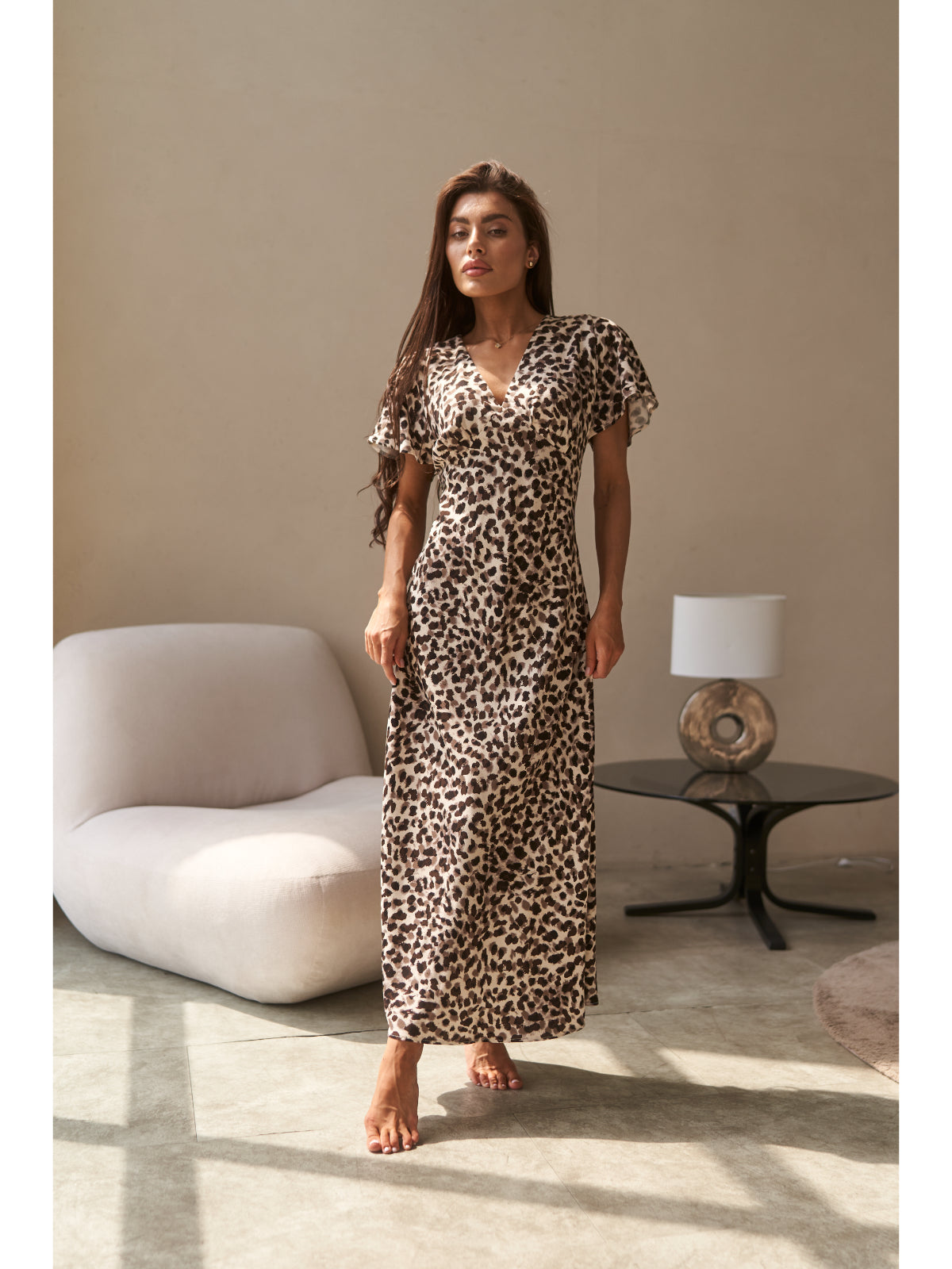 Animal print cotton maxi dress - UFS.store.ua
