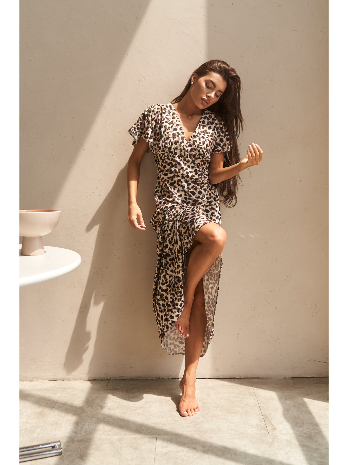 Animal print cotton maxi dress - UFS.store.ua