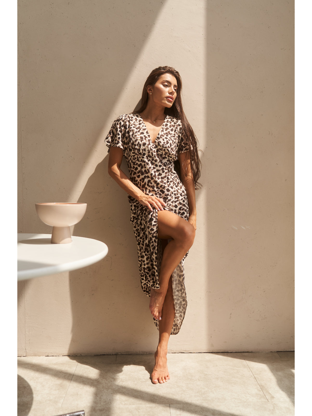 Animal print cotton maxi dress - UFS.store.ua