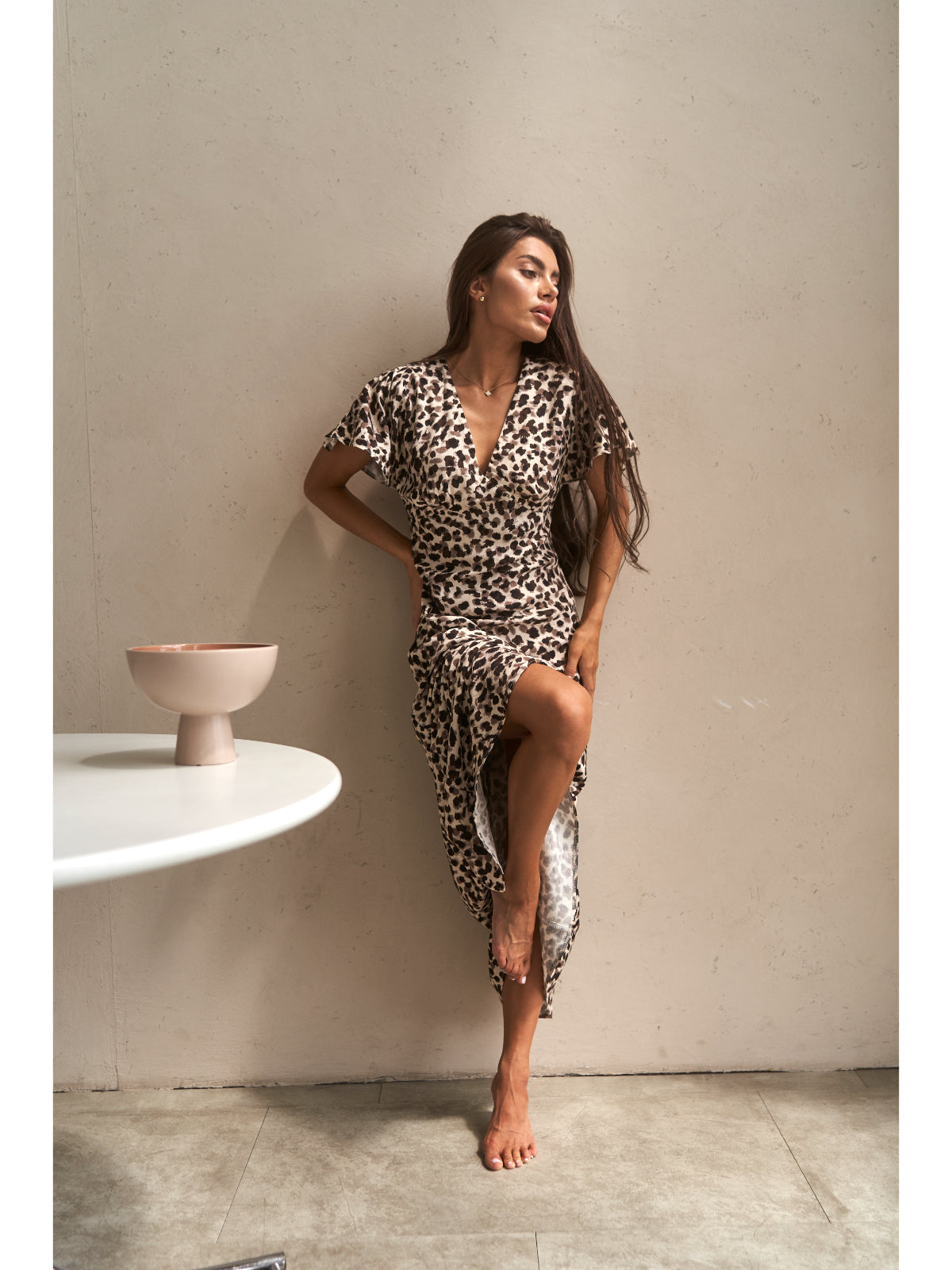 Animal print cotton maxi dress - UFS.store.ua
