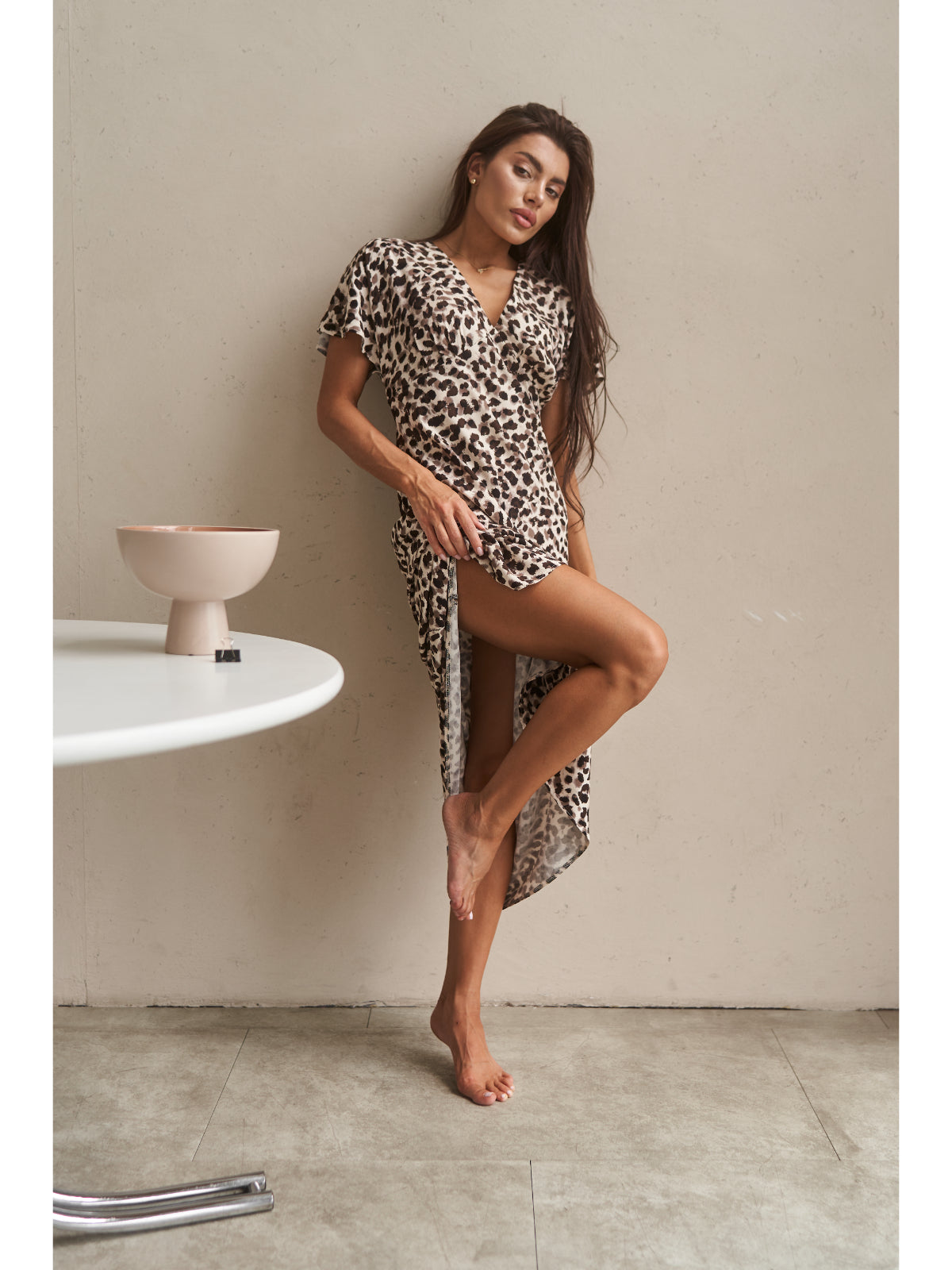 Animal print cotton maxi dress - UFS.store.ua