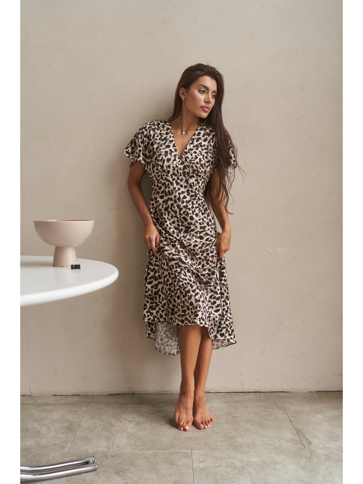 Animal print cotton maxi dress - UFS.store.ua