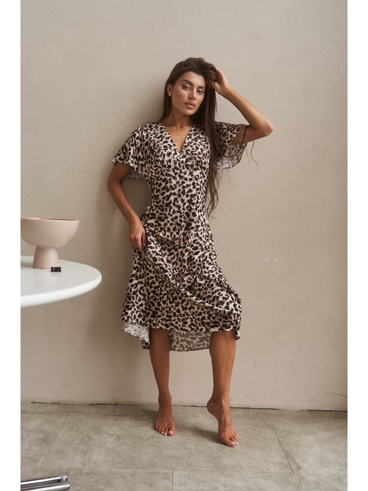 Animal print cotton maxi dress - UFS.store.ua