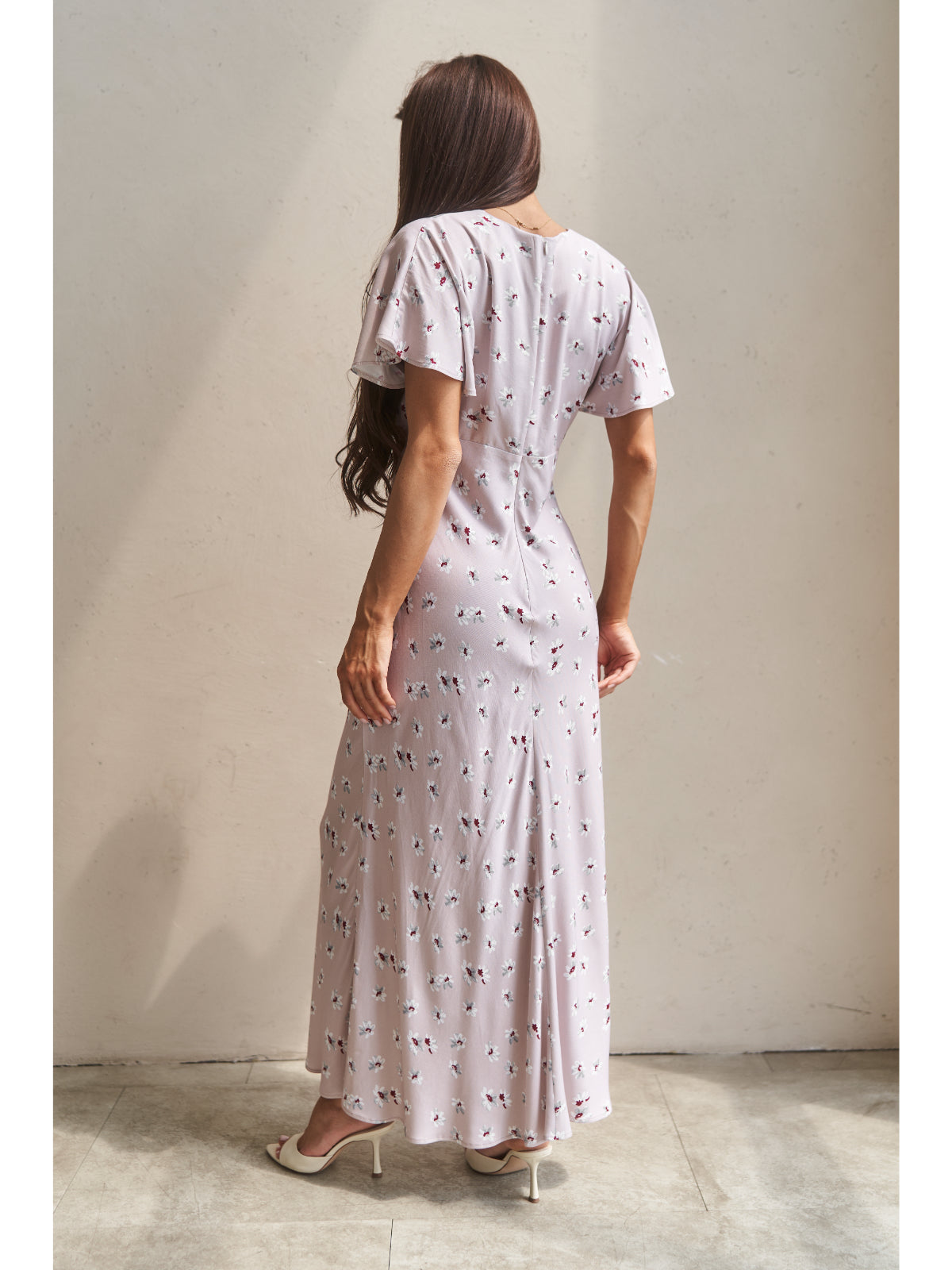 Powder cotton maxi dress with flowers - UFS.store.ua