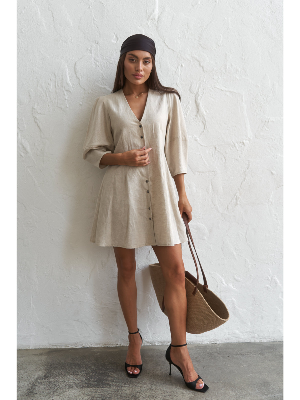 Linen mini dress - UFS.store.ua