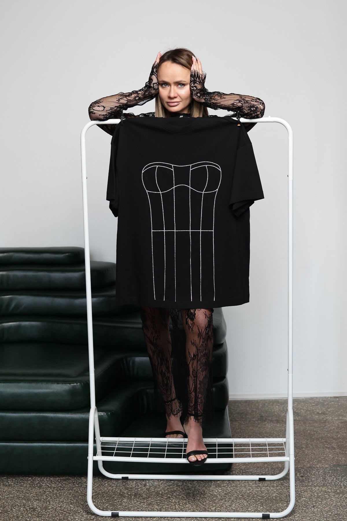 T-shirt with rhinestones "Corset" - UFS.store.ua