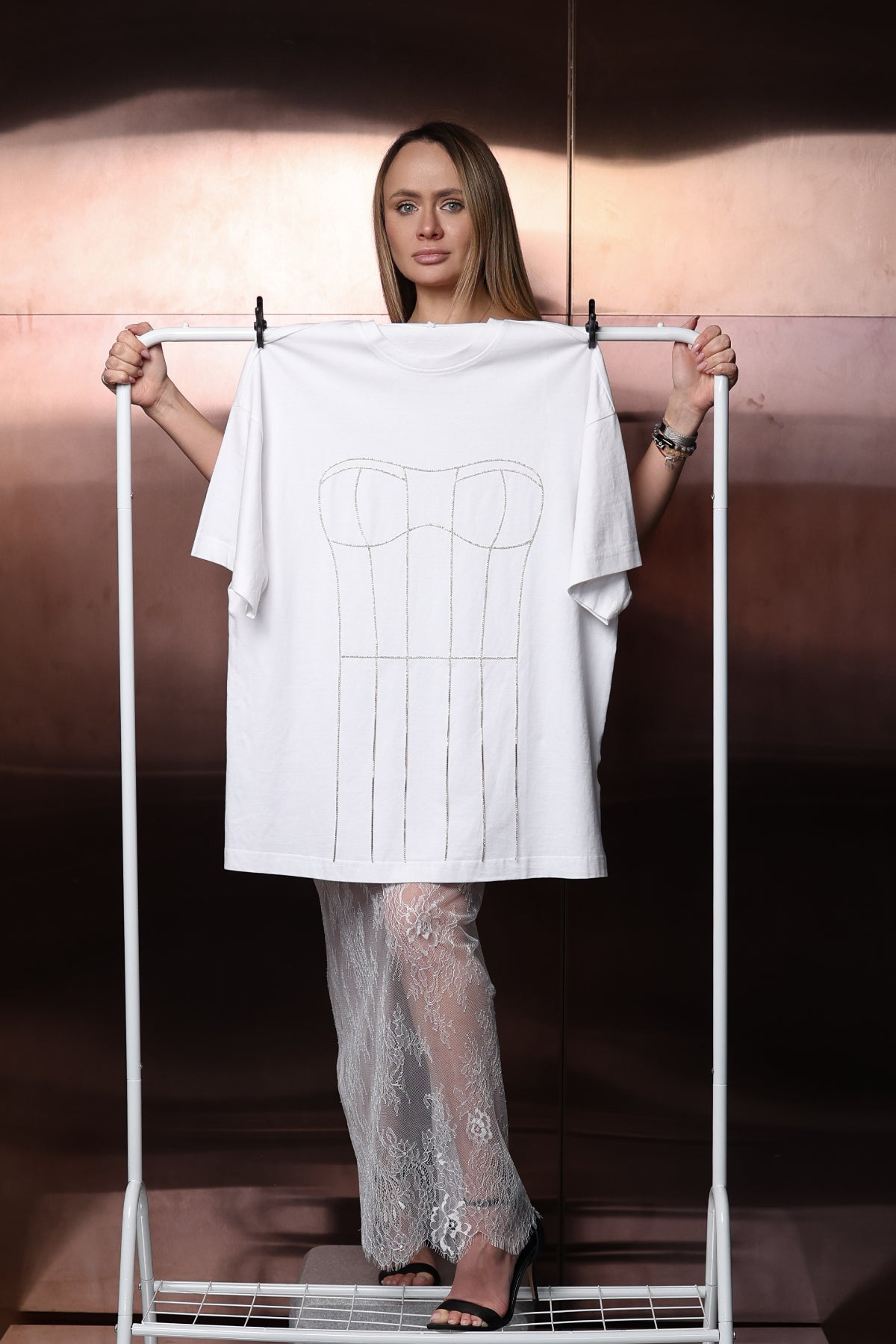 T-shirt with rhinestones "Corset" - UFS.store.ua