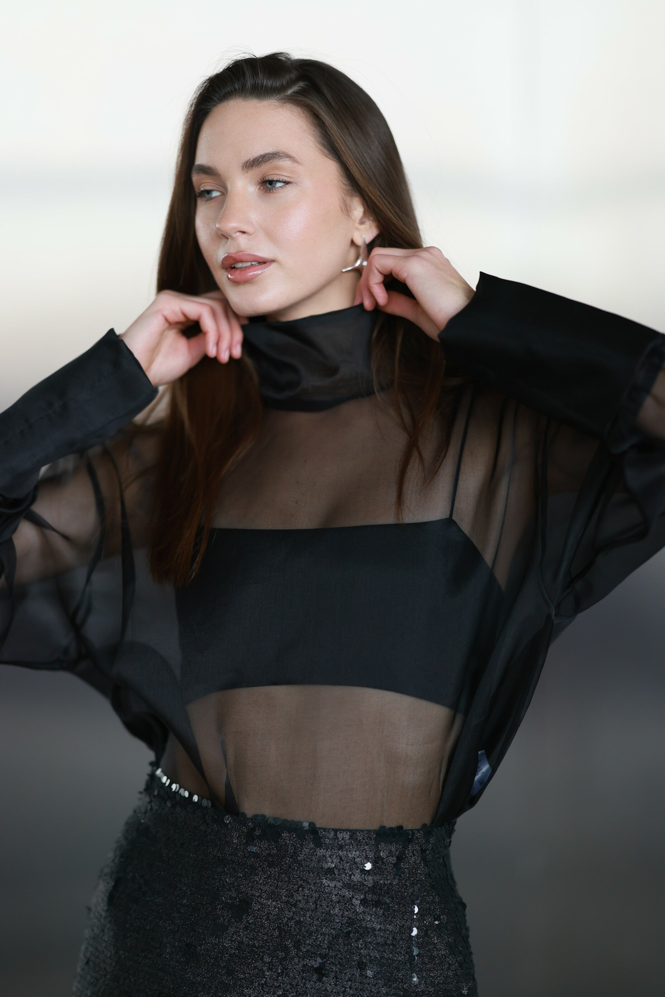 Black Organza Blouse
