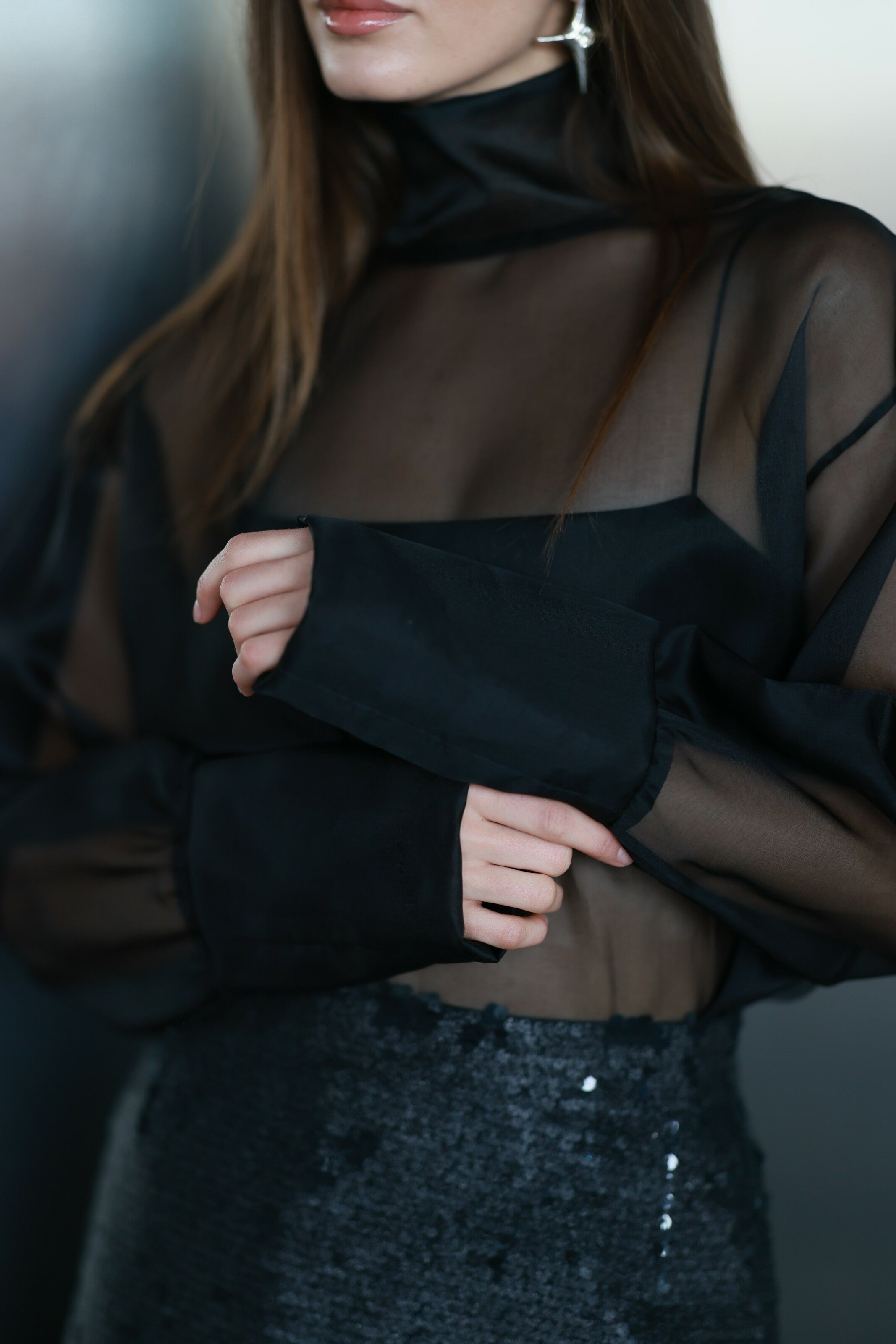 Black Organza Blouse