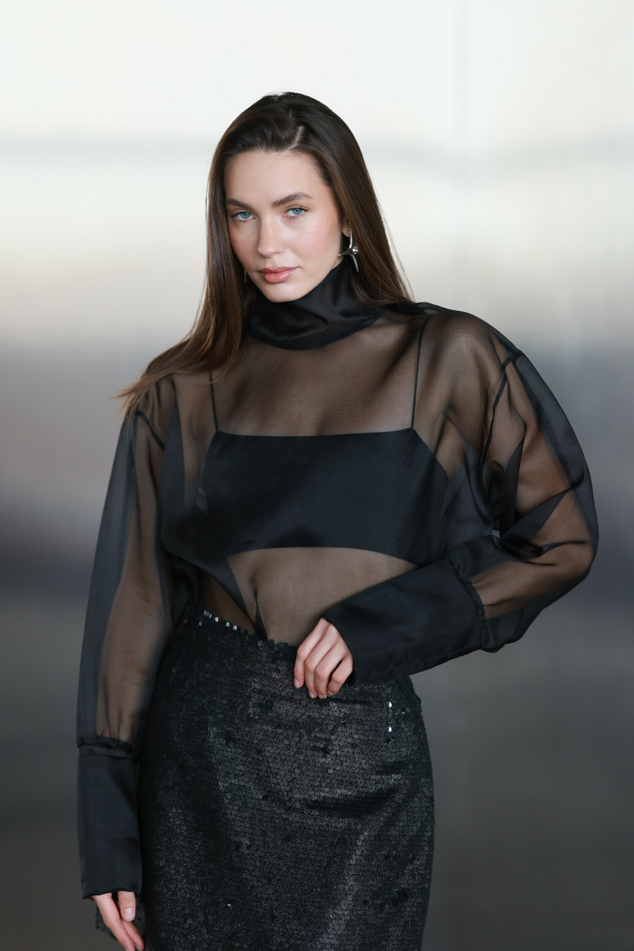 Black Organza Blouse
