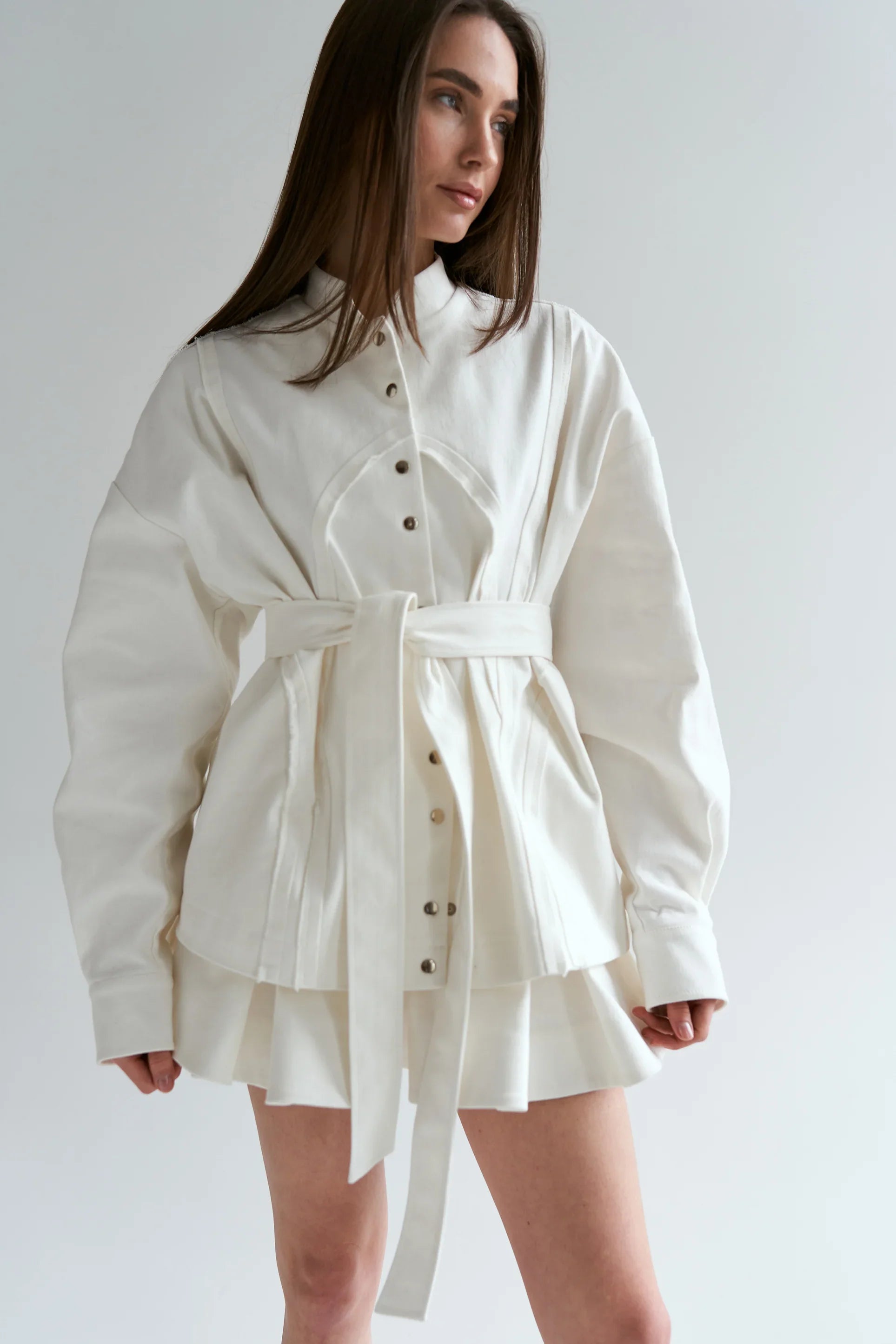 Milk cotton bomber jacket U