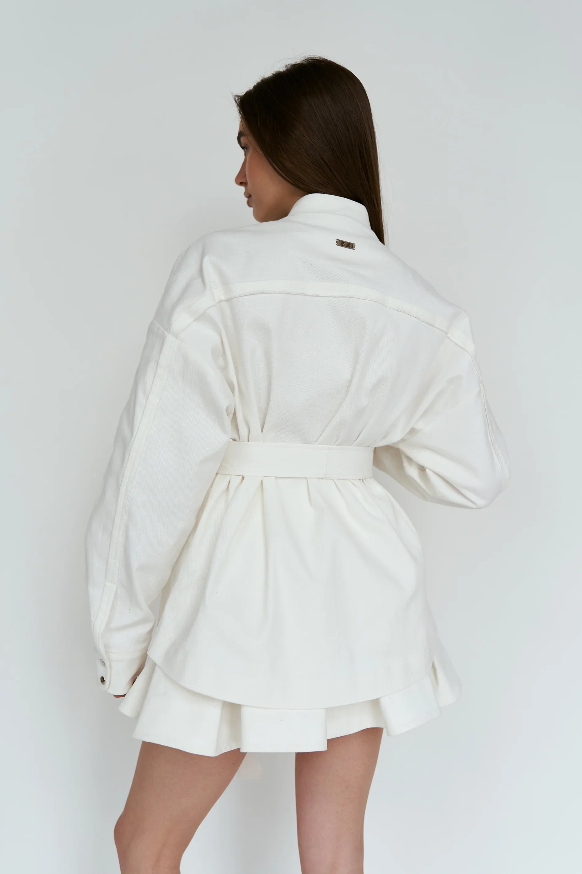 Milk cotton bomber jacket U