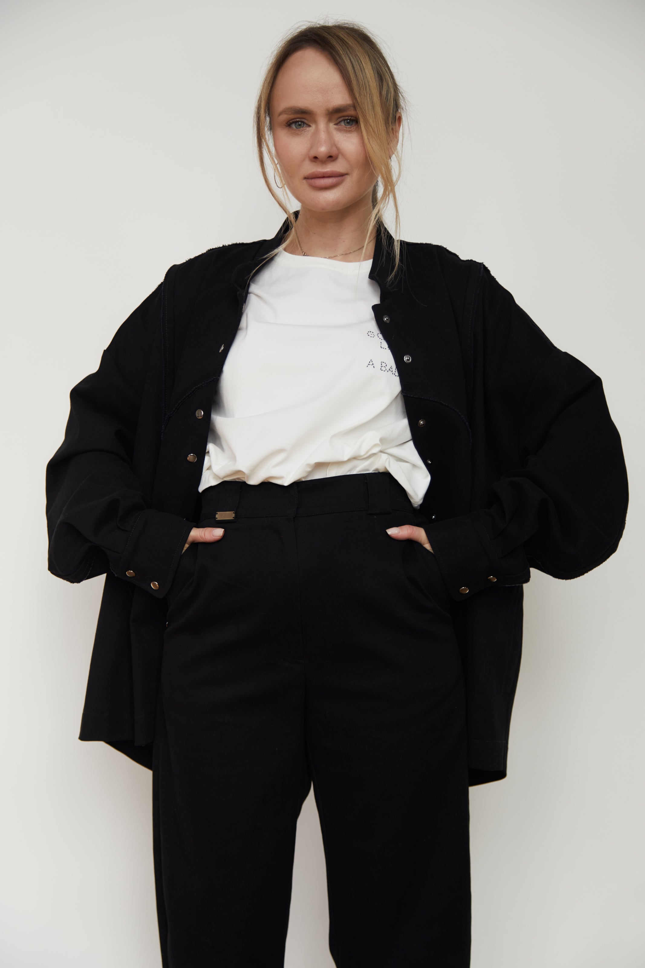 Banana pants denim/cotton Black
