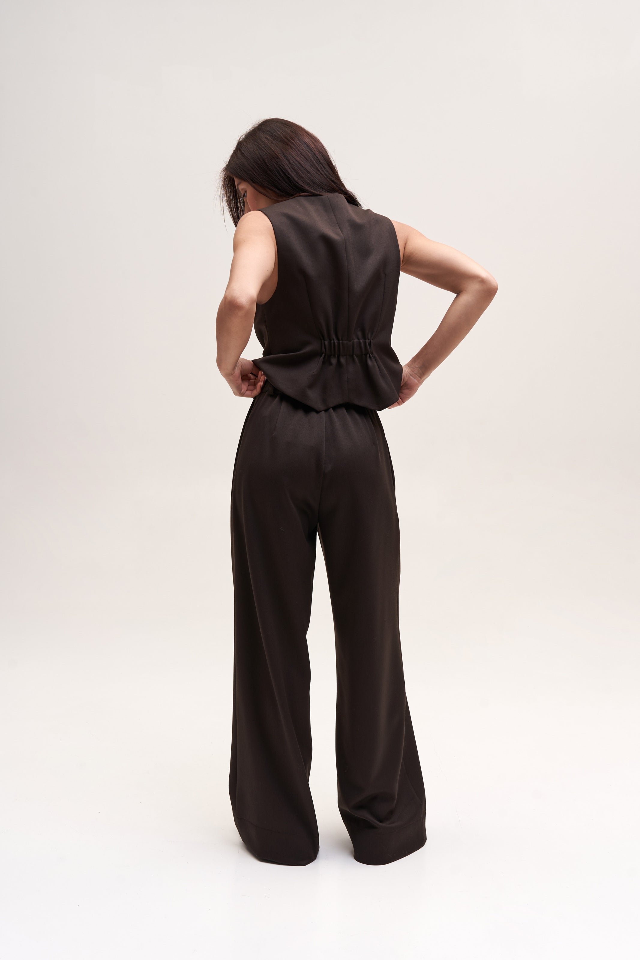 Chocolate Palazzo Pants Suit Fabric