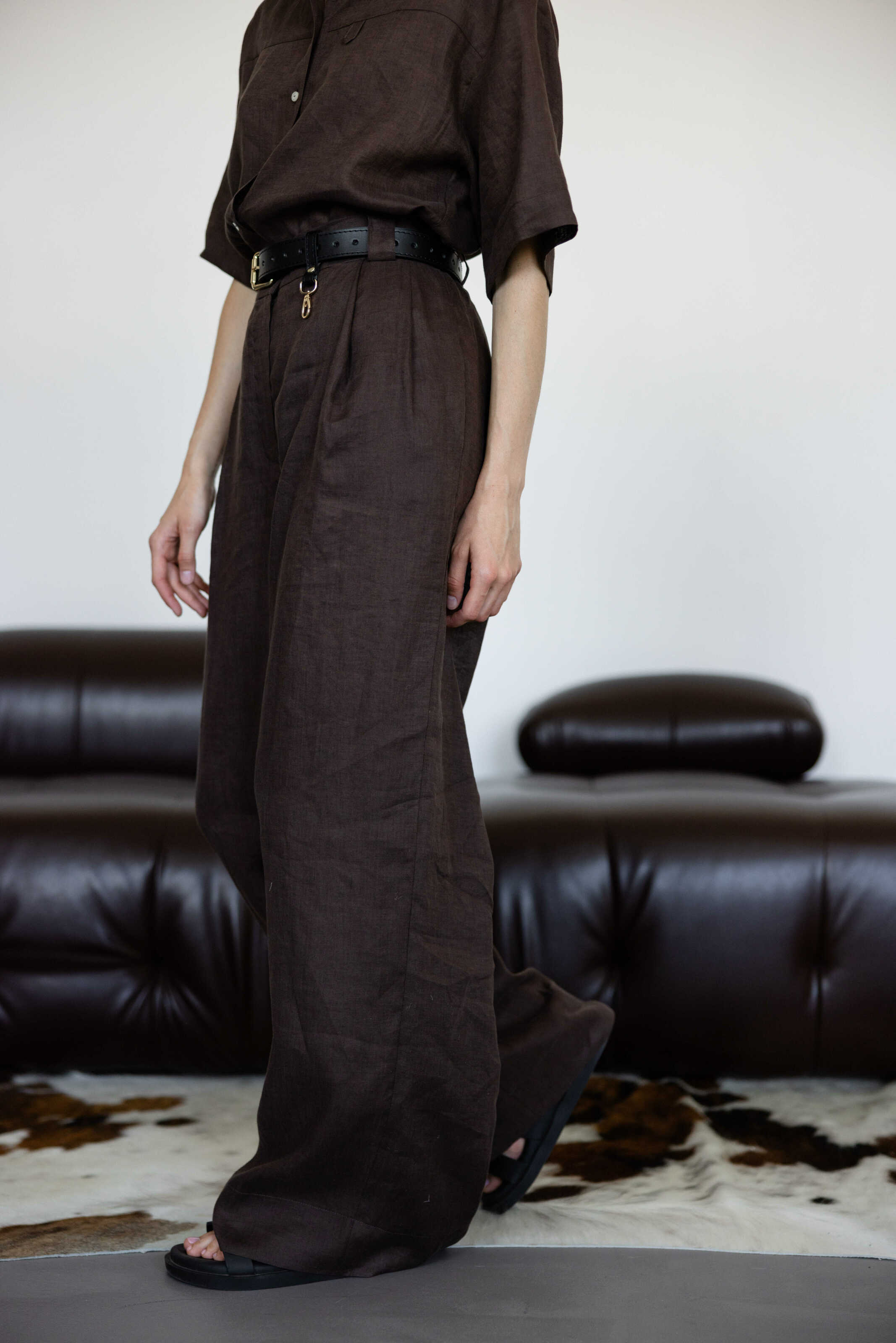 Palazzo Pants Chocolate Linen