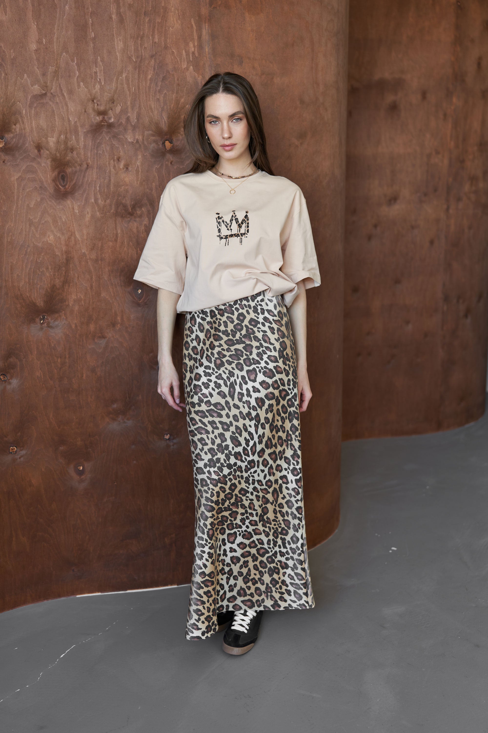 T-shirt CROWN LEOPARD Beige