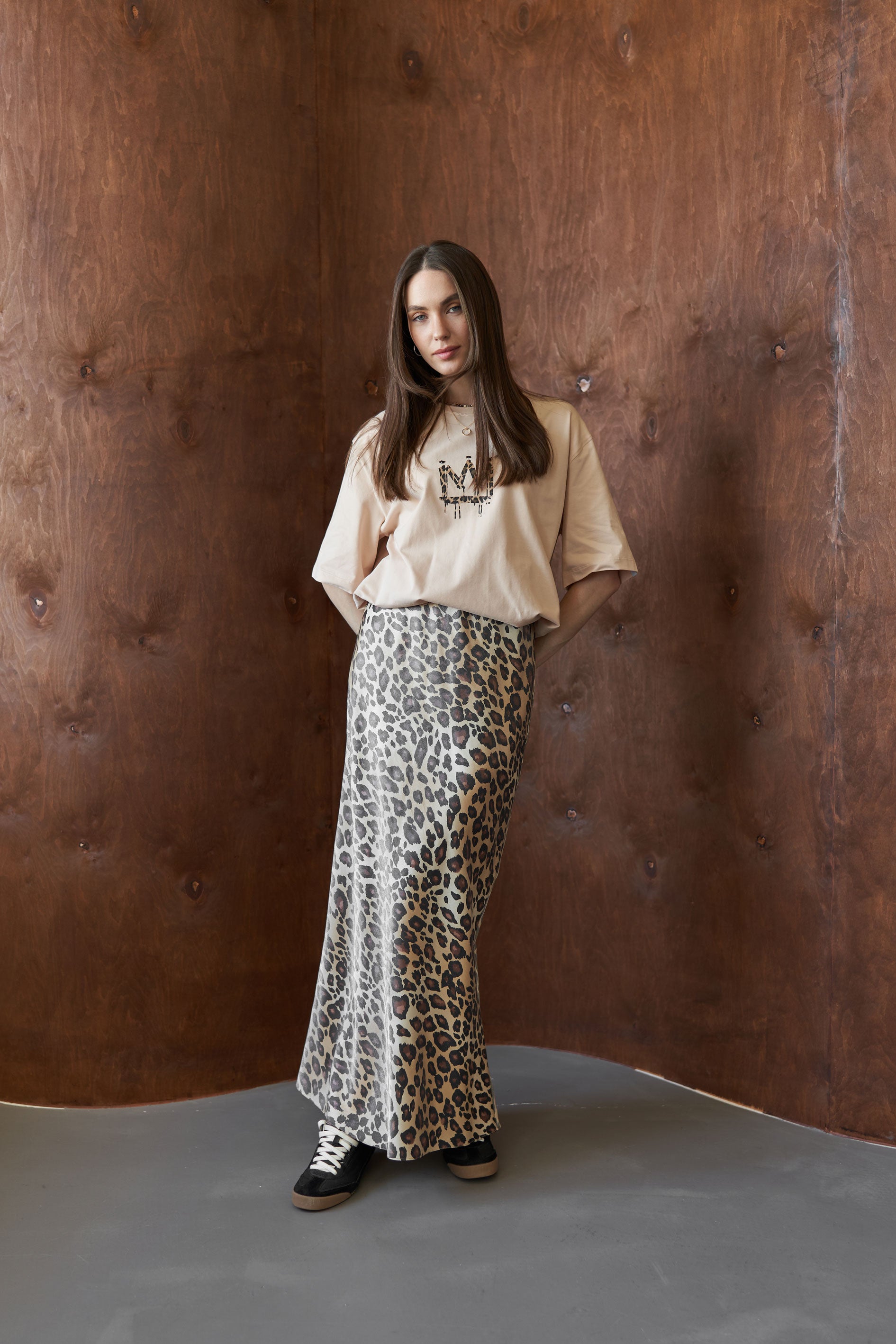 T-shirt CROWN LEOPARD Beige