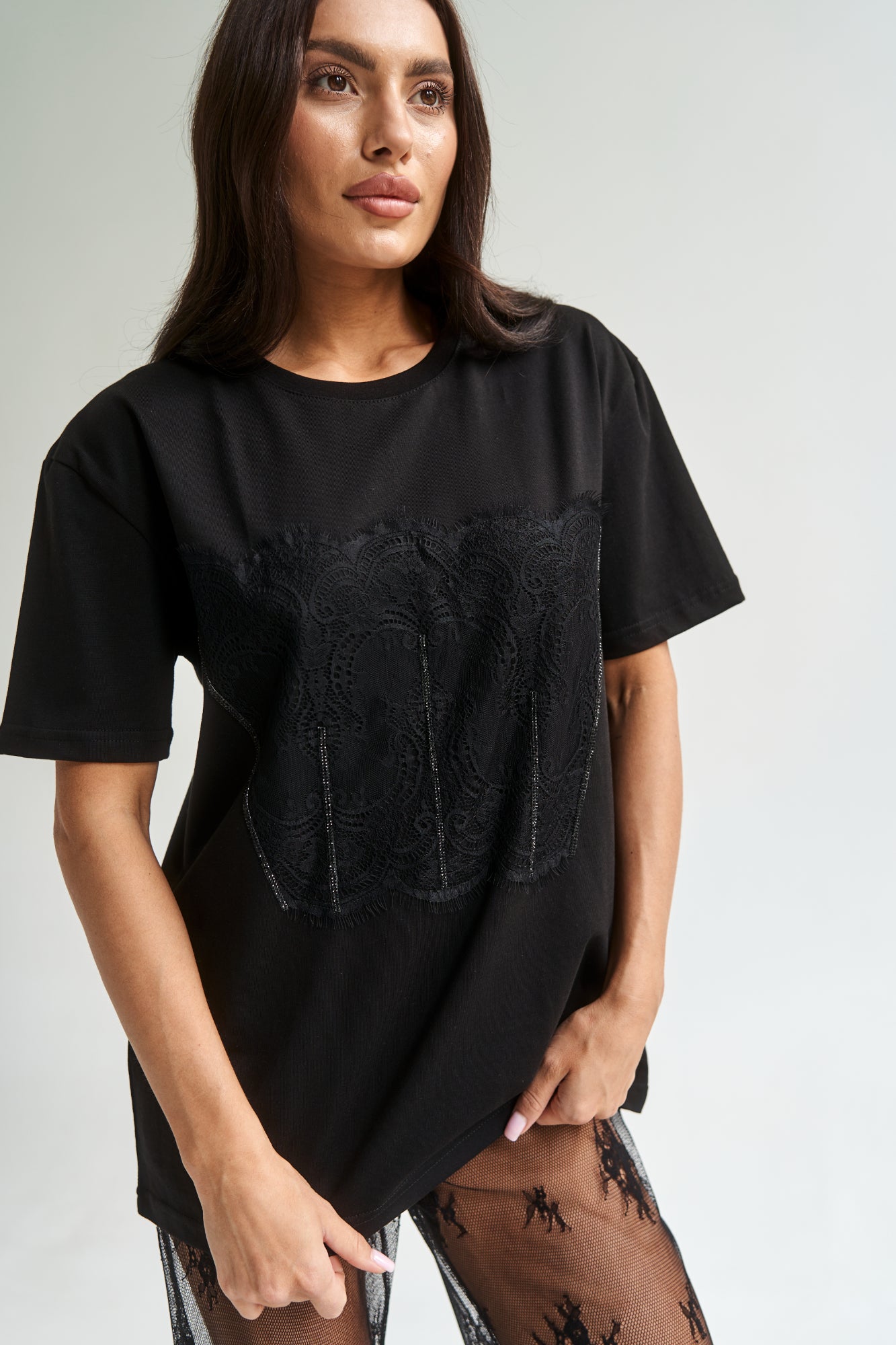 Lace T-Shirt Black