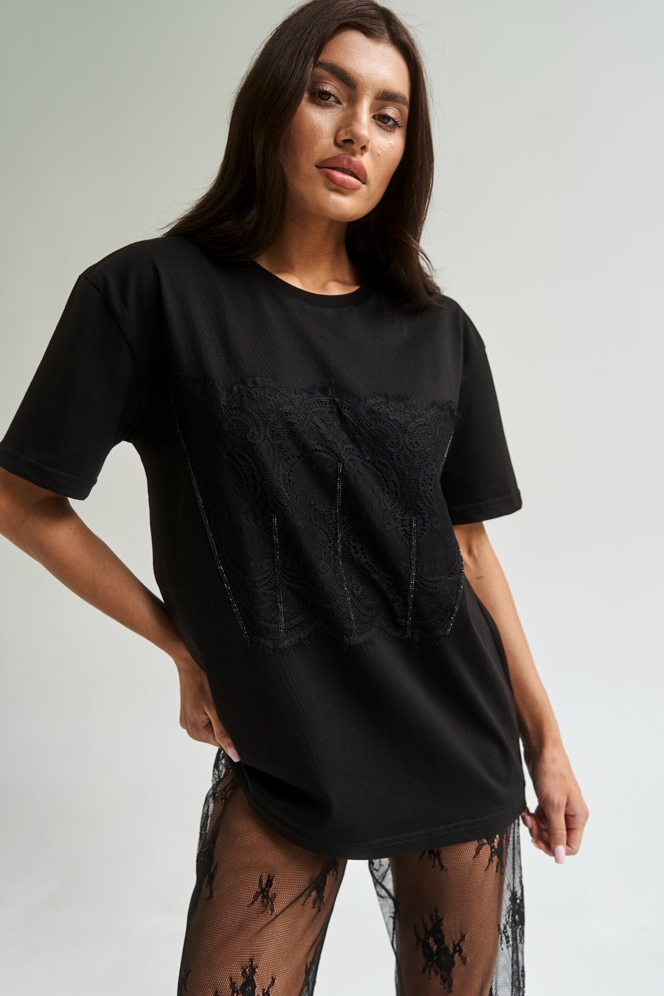 Lace T-Shirt Black