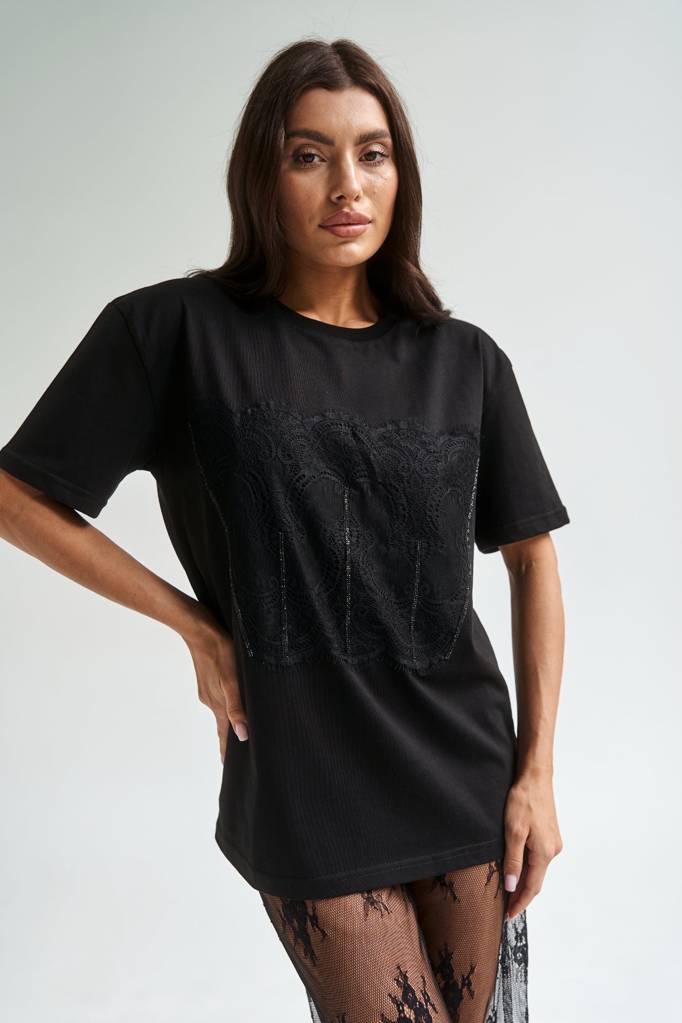 Lace T-Shirt Black