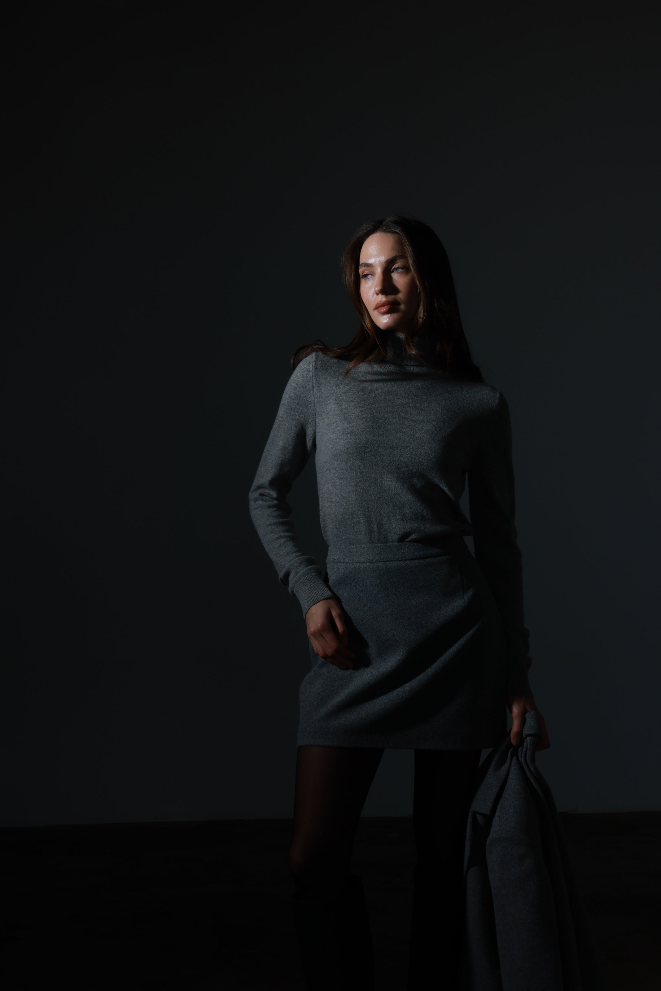 Cashmere Turtleneck Gray
