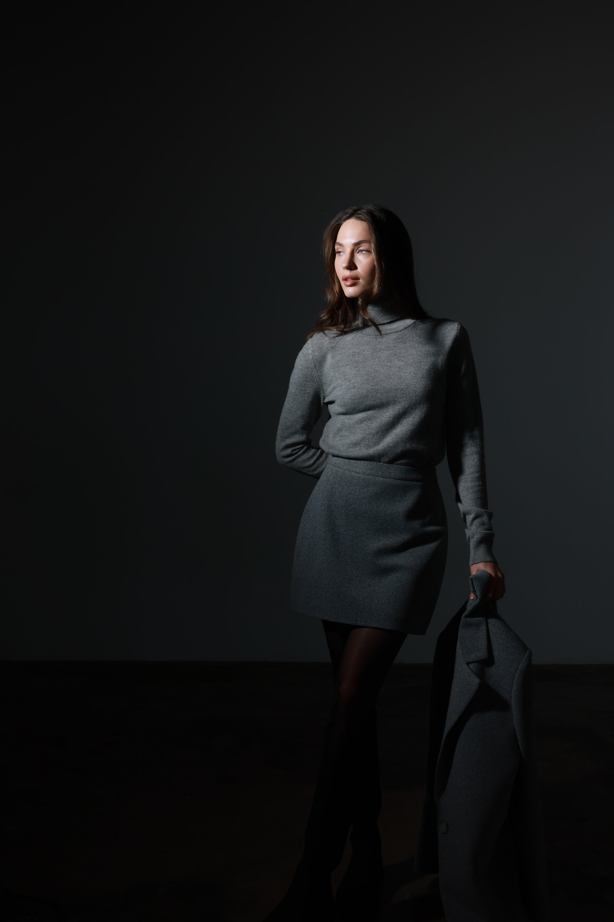 Cashmere Turtleneck Gray