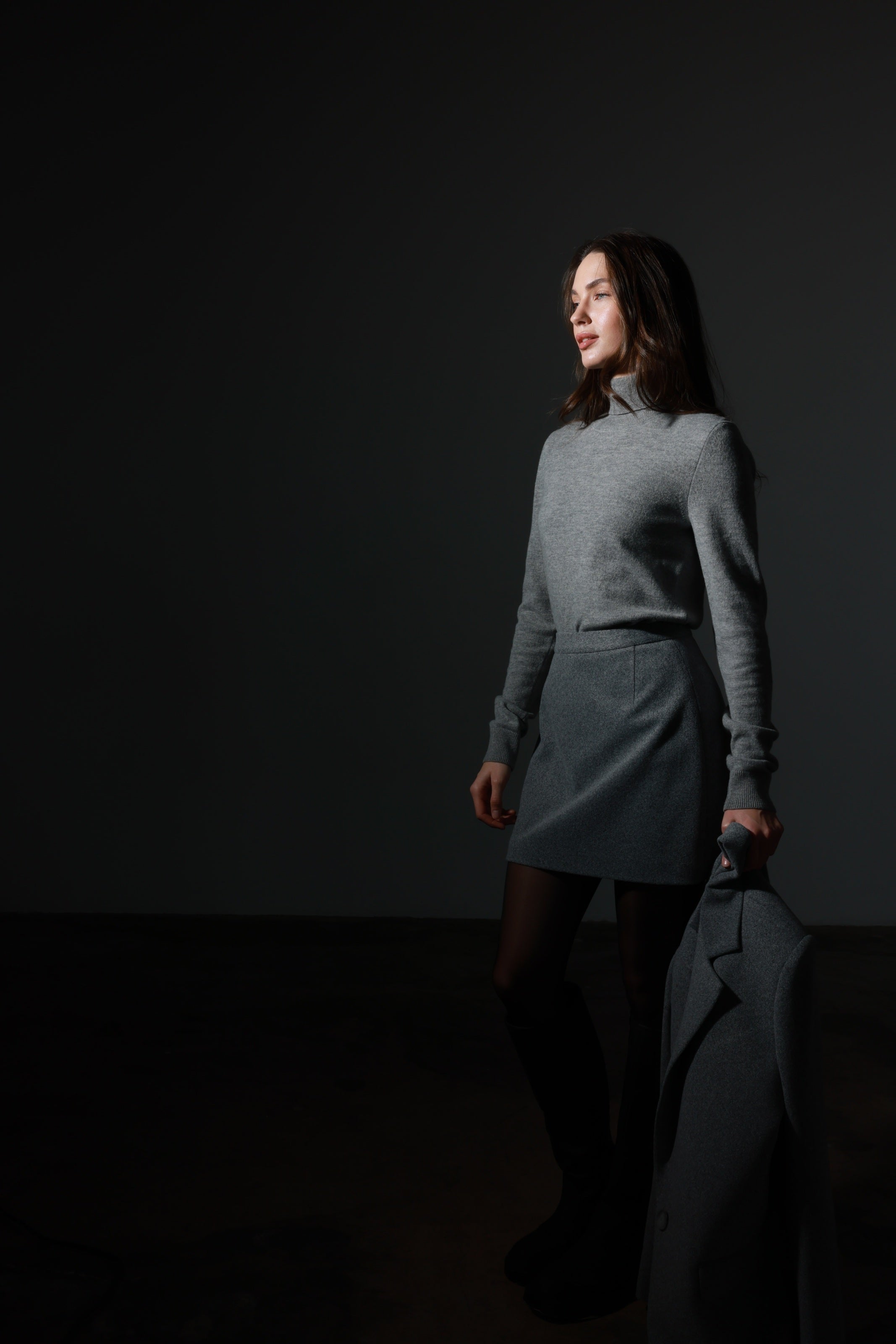 Cashmere Turtleneck Gray