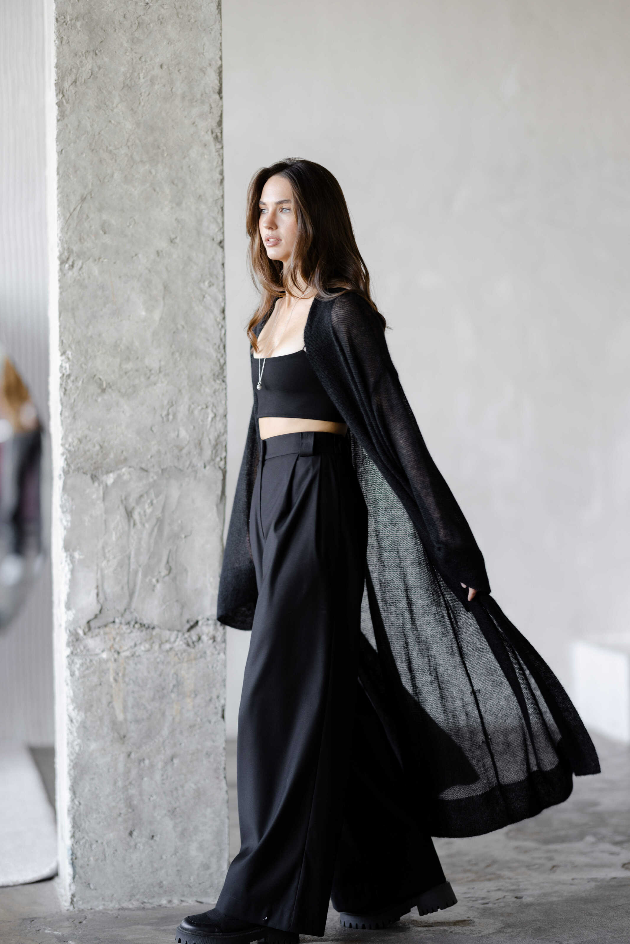 Mohair Maxi Cardigan Black