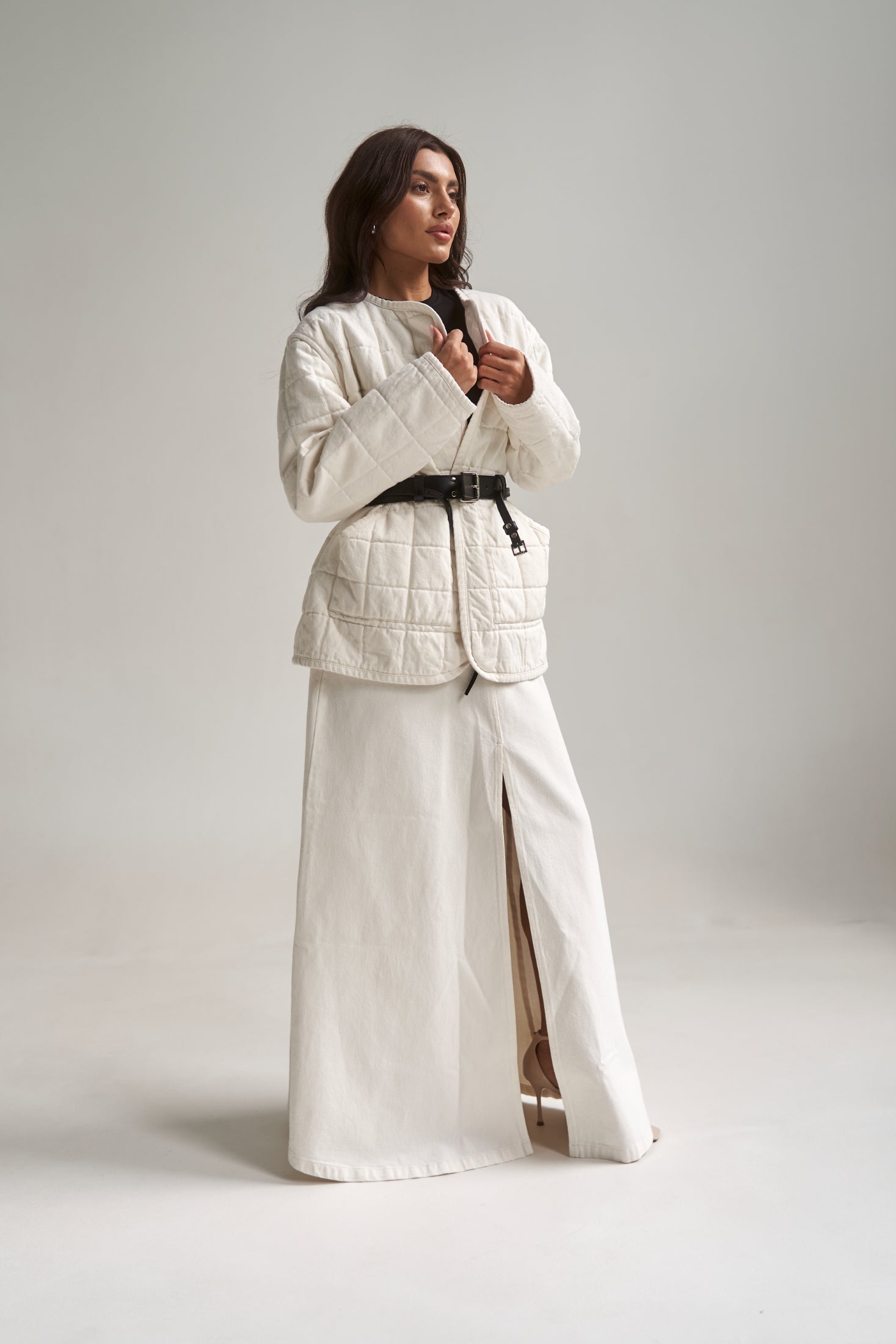 Denim Liner Jacket White