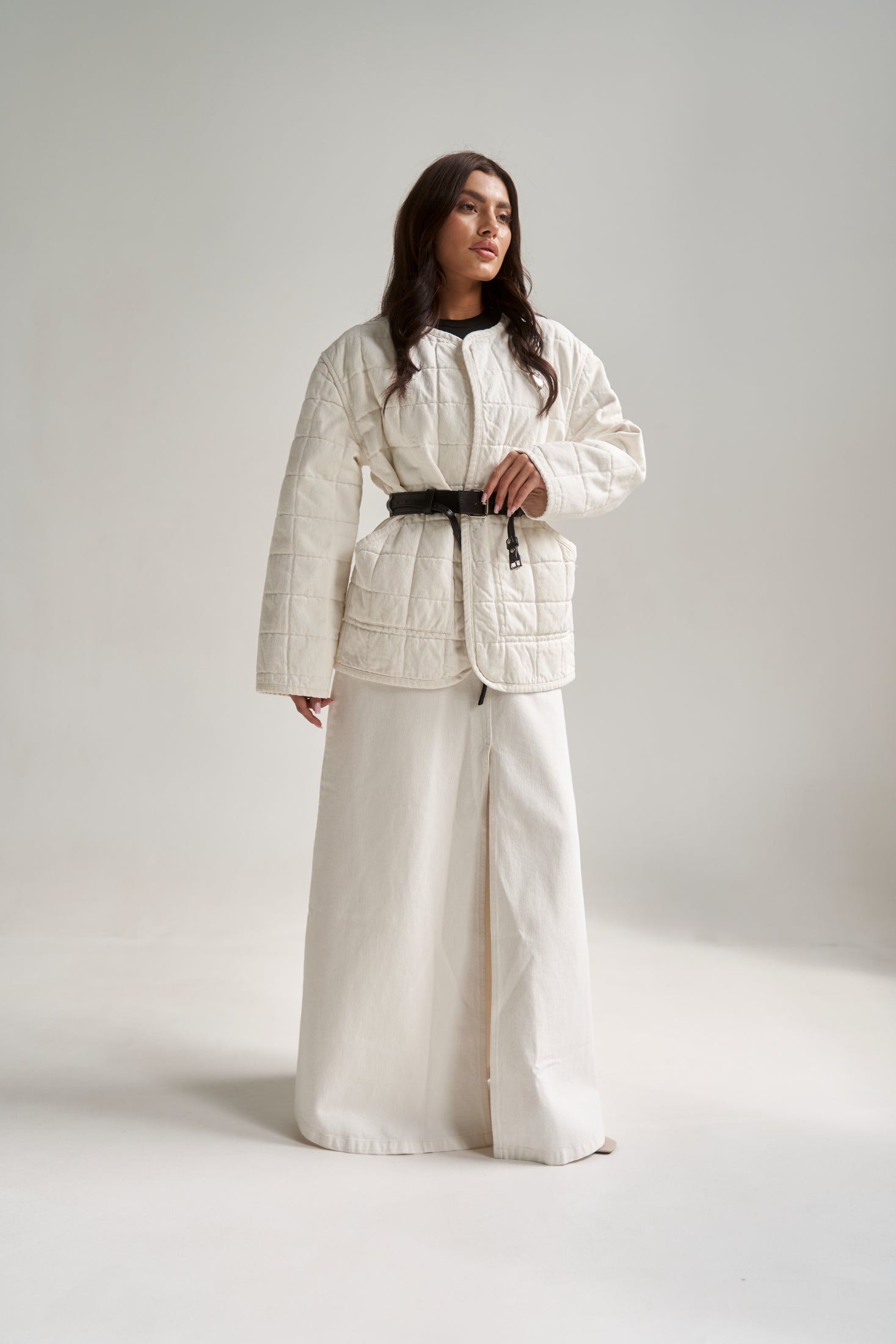 Denim Liner Jacket White