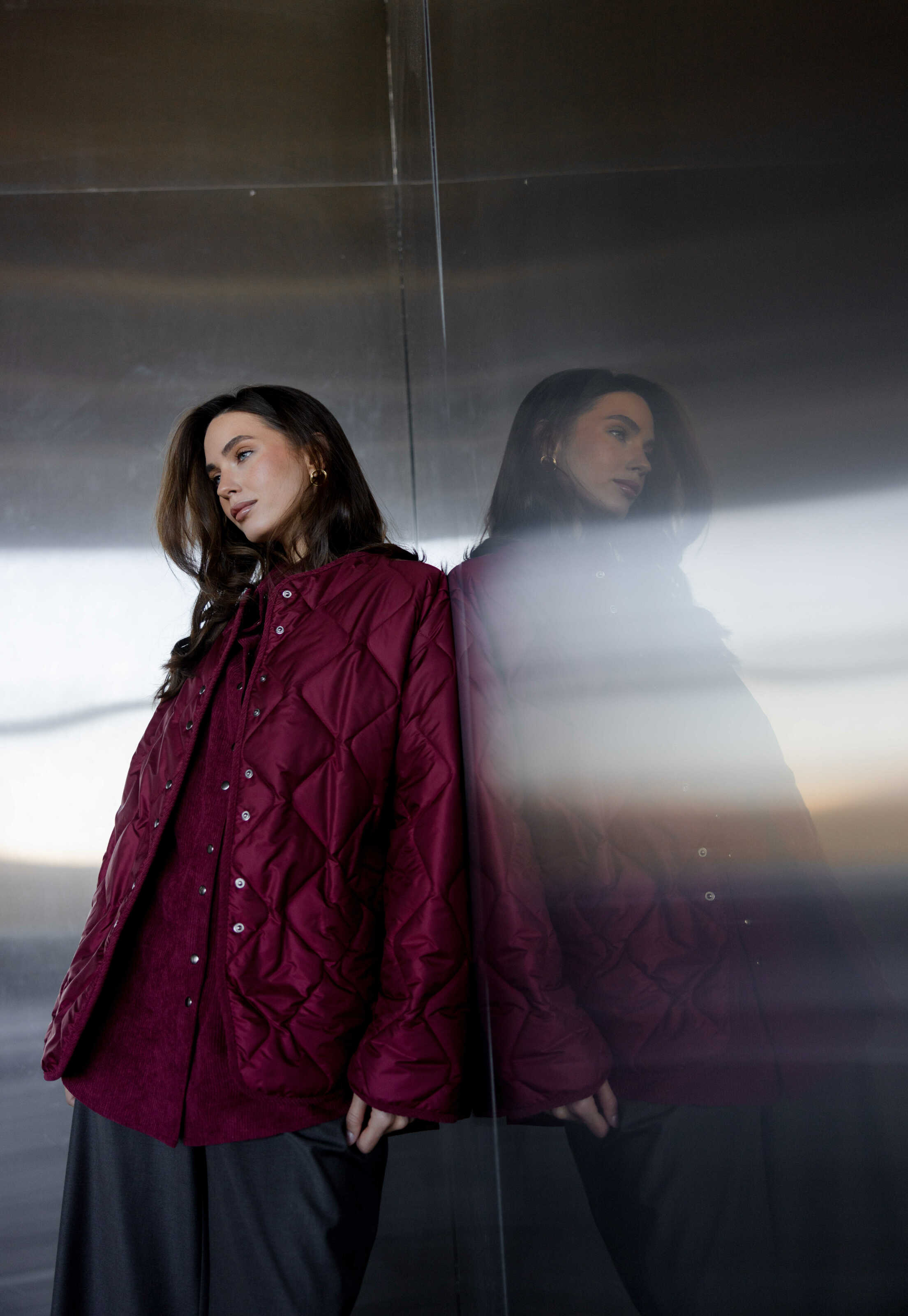 Polyester Liner Jacket Burgundy