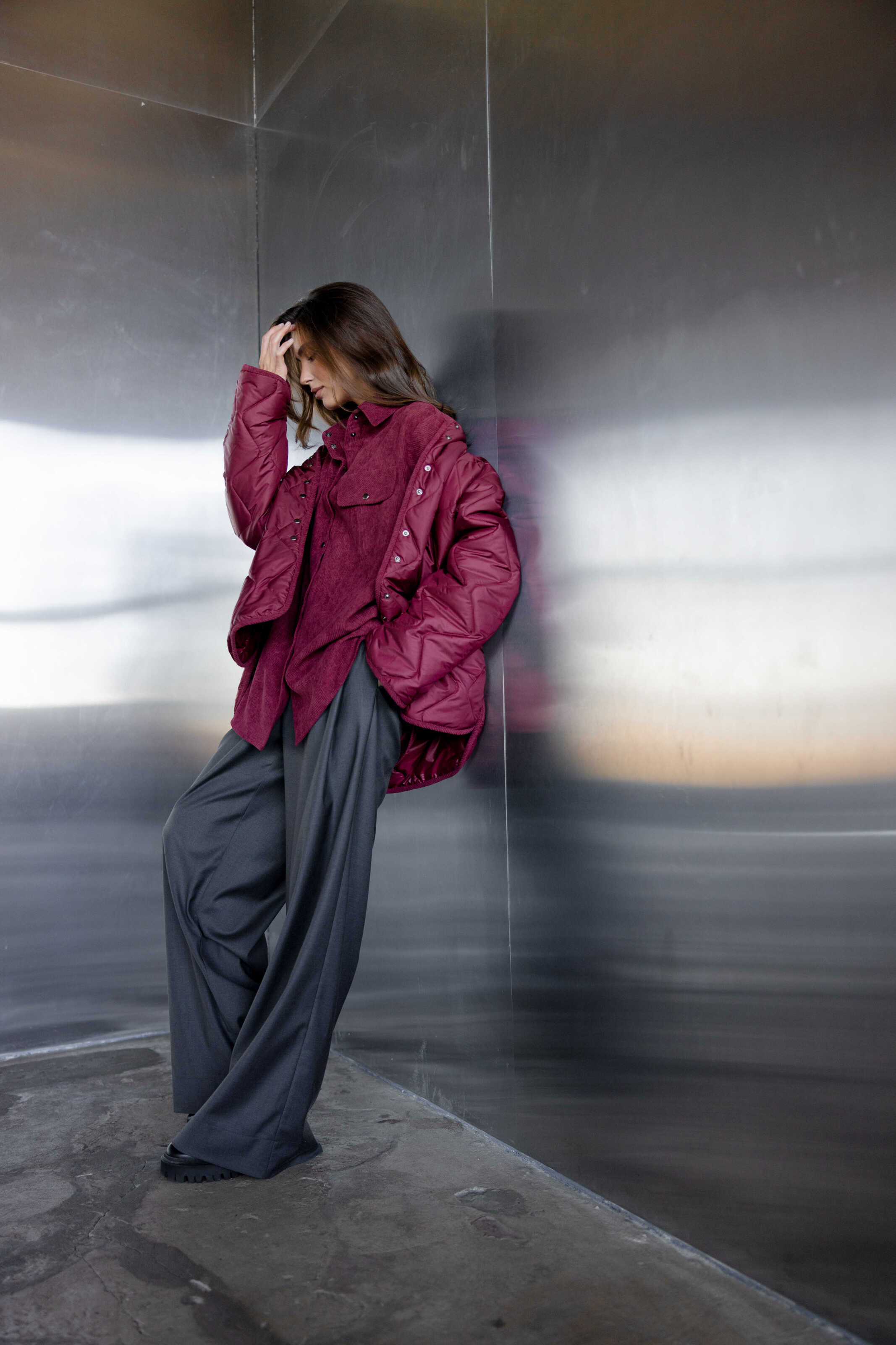 Polyester Liner Jacket Burgundy