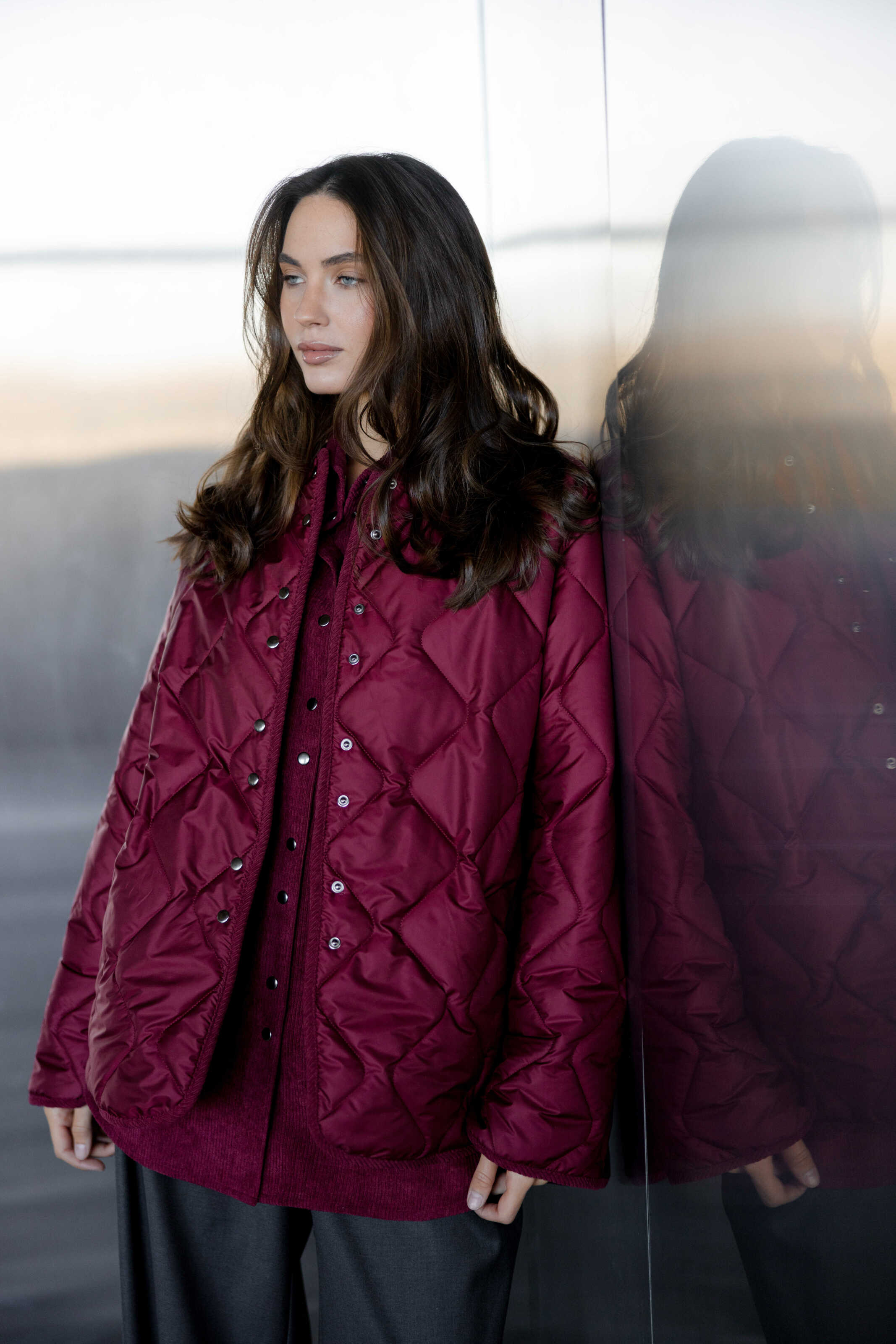 Polyester Liner Jacket Burgundy