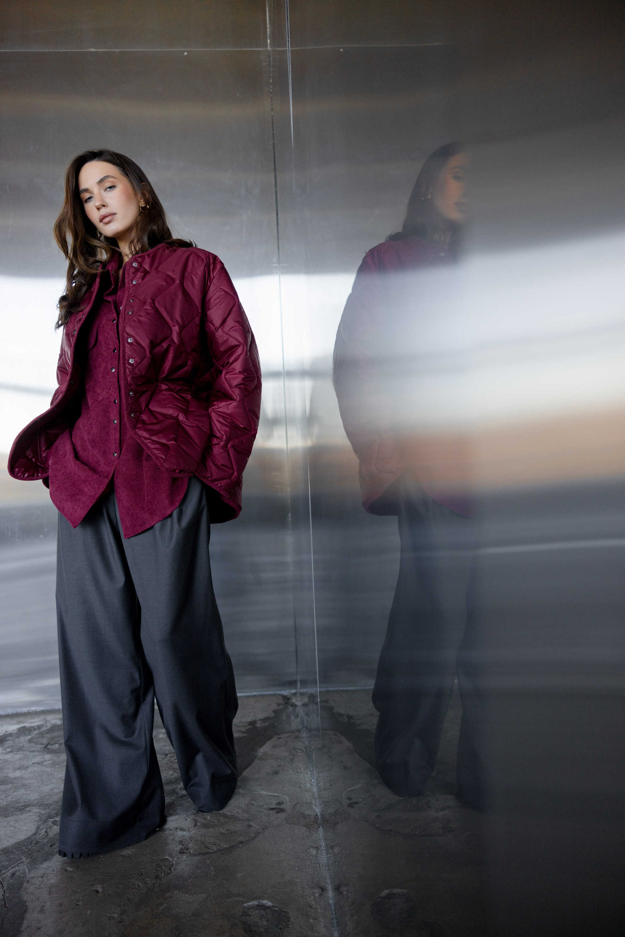 Polyester Liner Jacket Burgundy